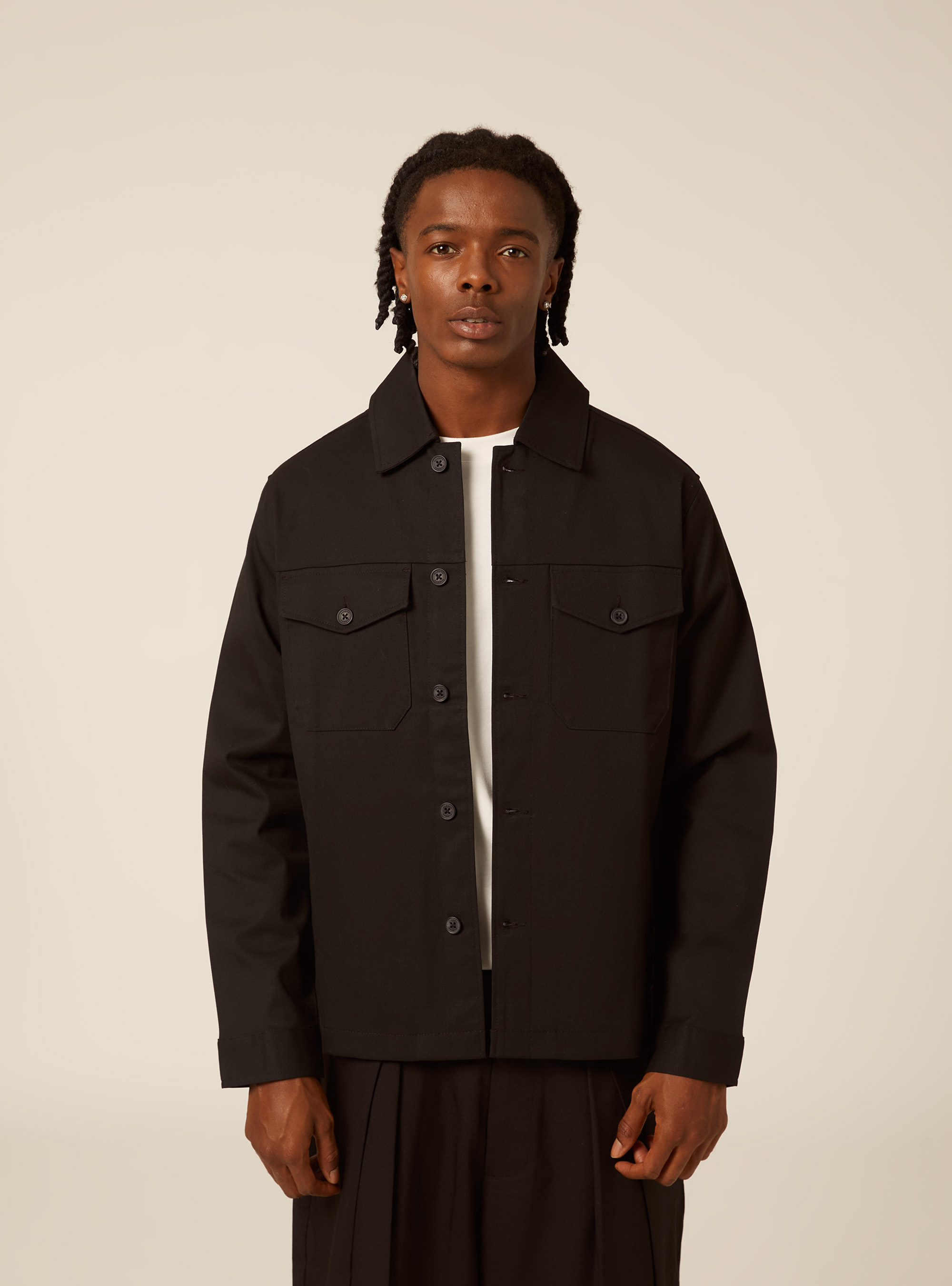 Hemdjacke mit pattentaschen, BK1 BLACK