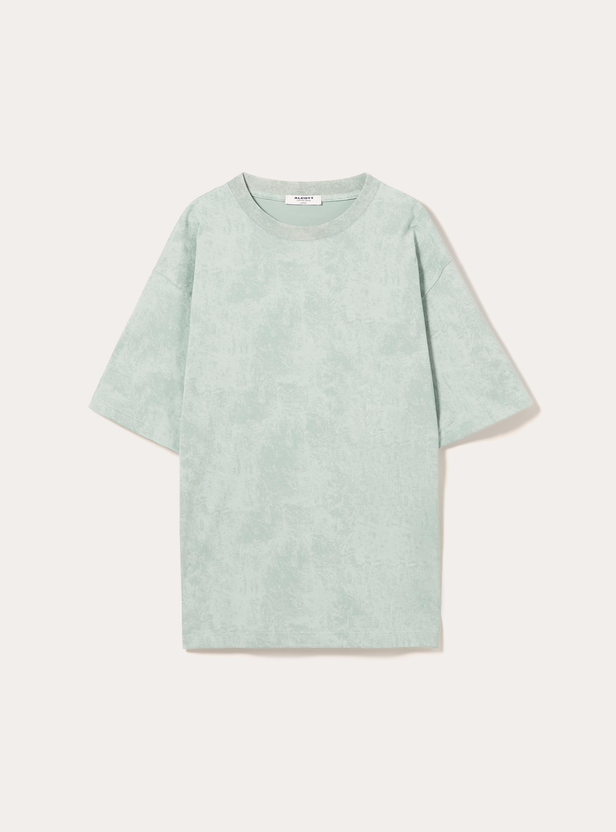 Camiseta boxy fit jaspeada, GA2 AQUA GREEN MED