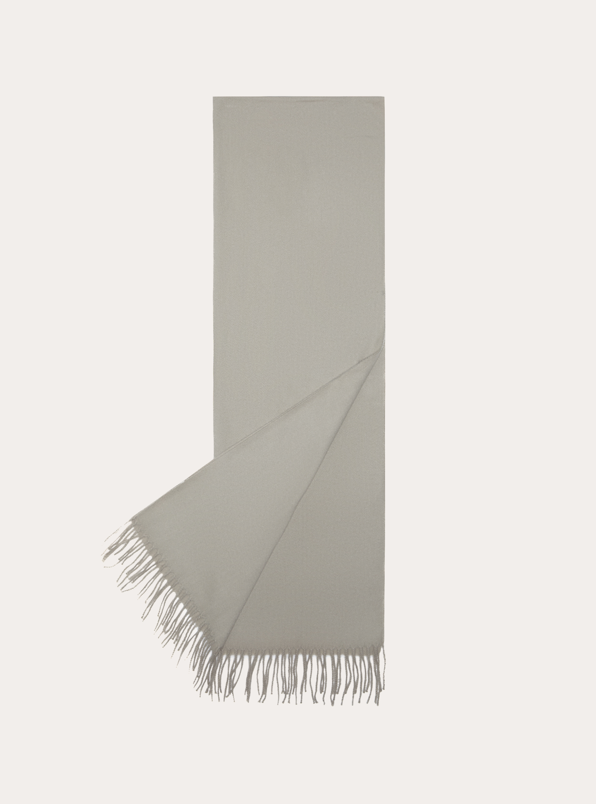Sciarpa tinta unita con frange, BG3 BEIGE LIGHT