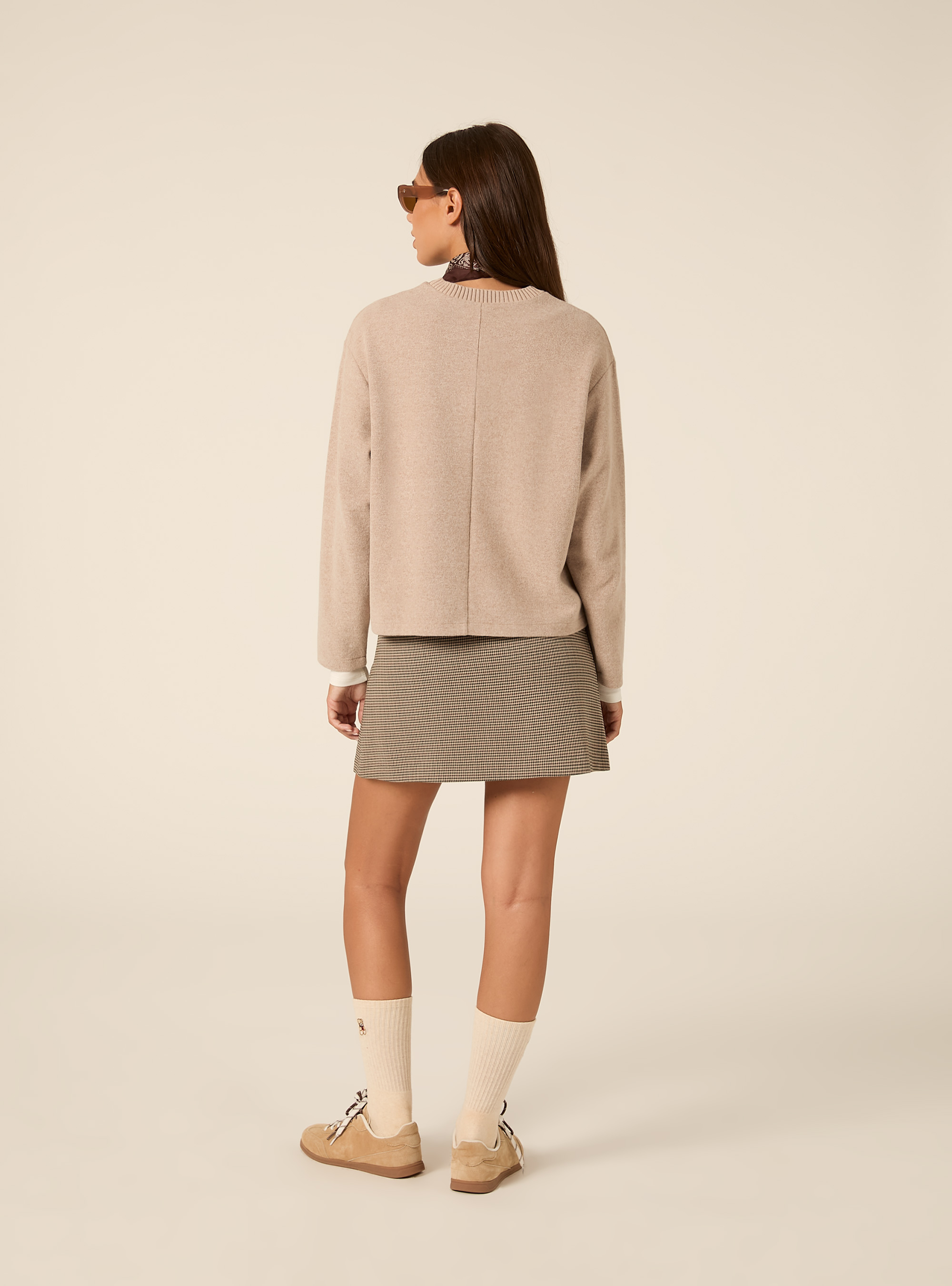 Maglia collo rotondo, MBG2 BEIGE MEL MED