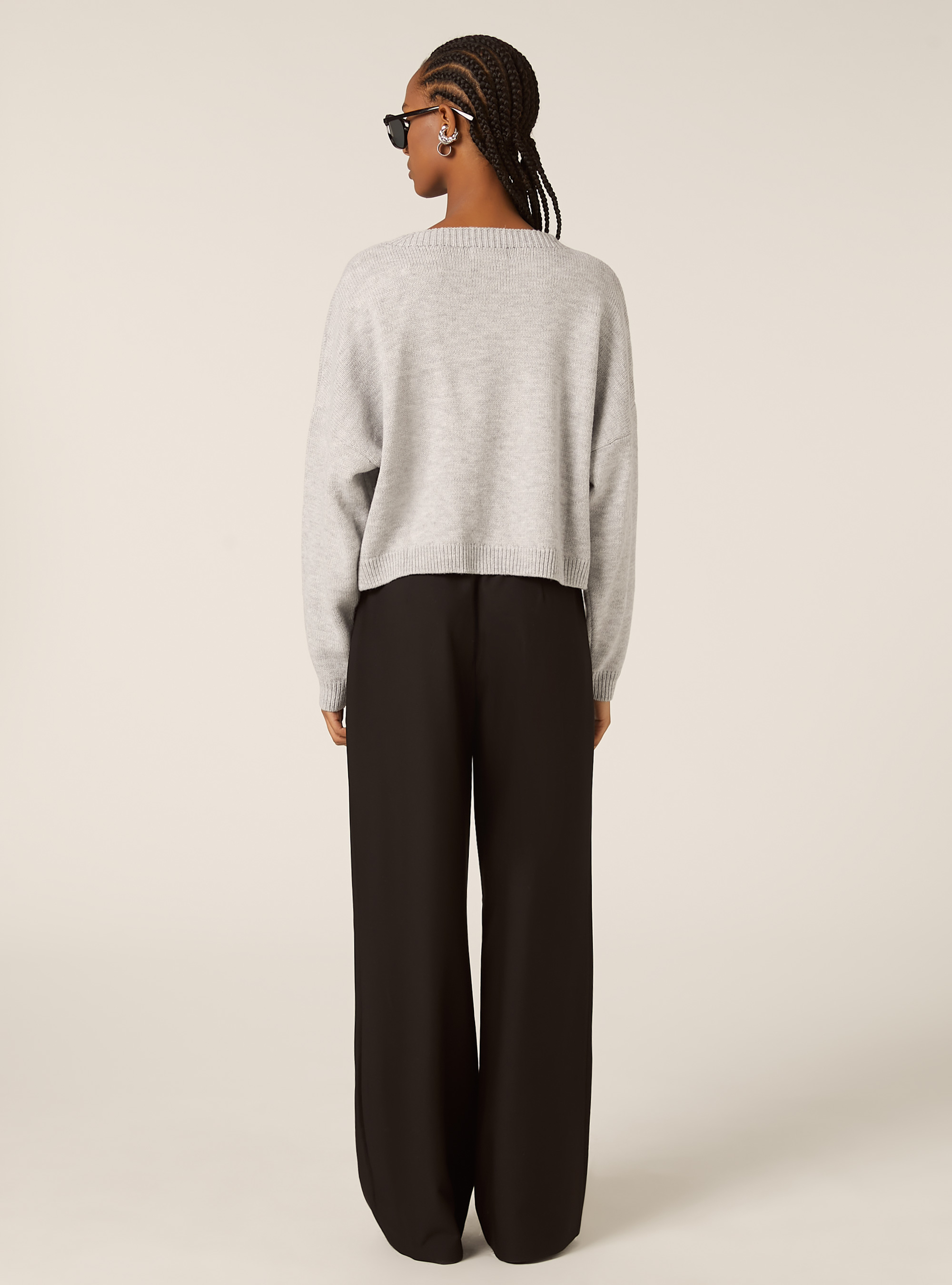 Basic crew neck pullover, MGY2 GREY MEL MEDIUM