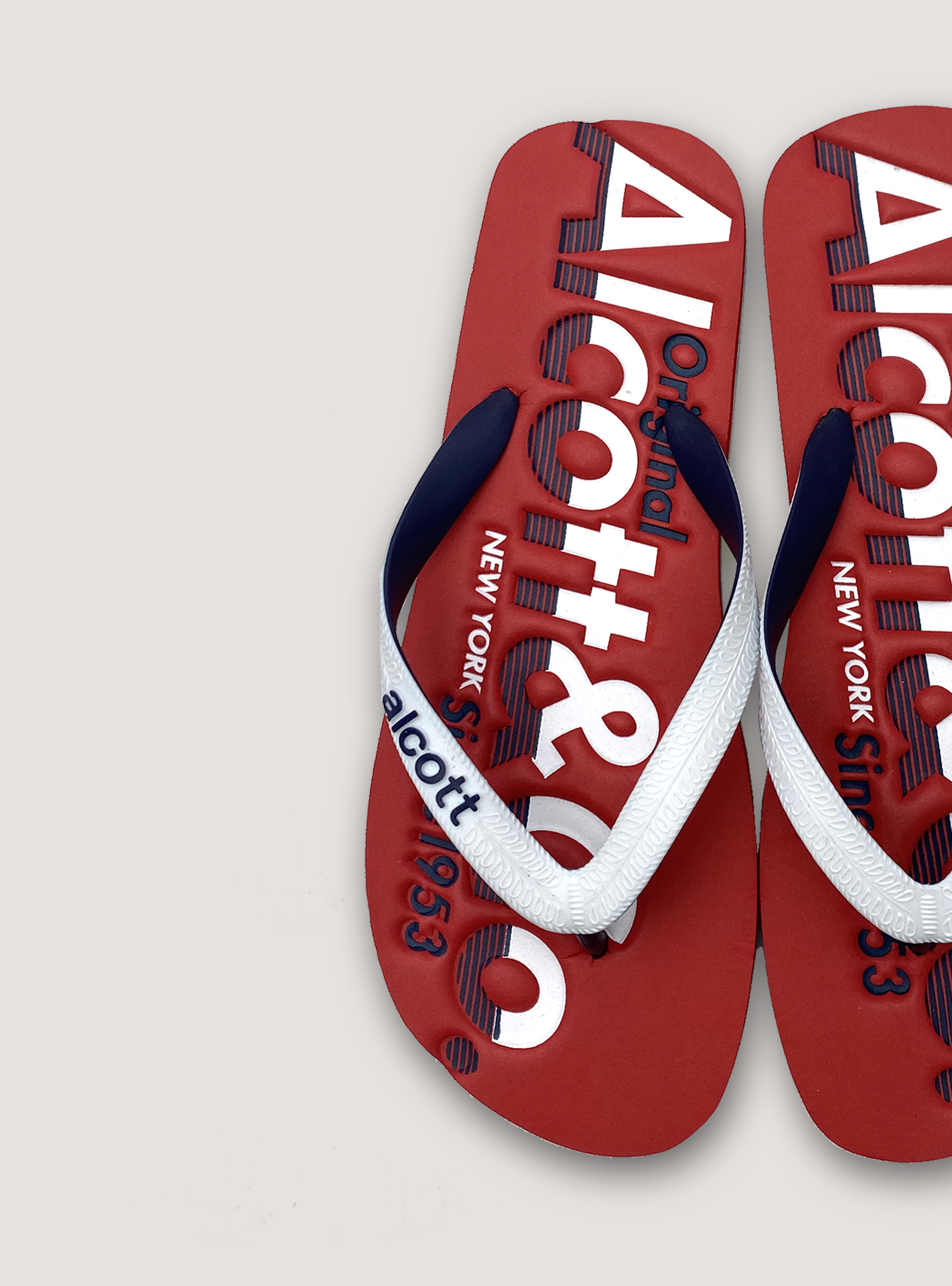 Flip-flops with logo, C3377 RED