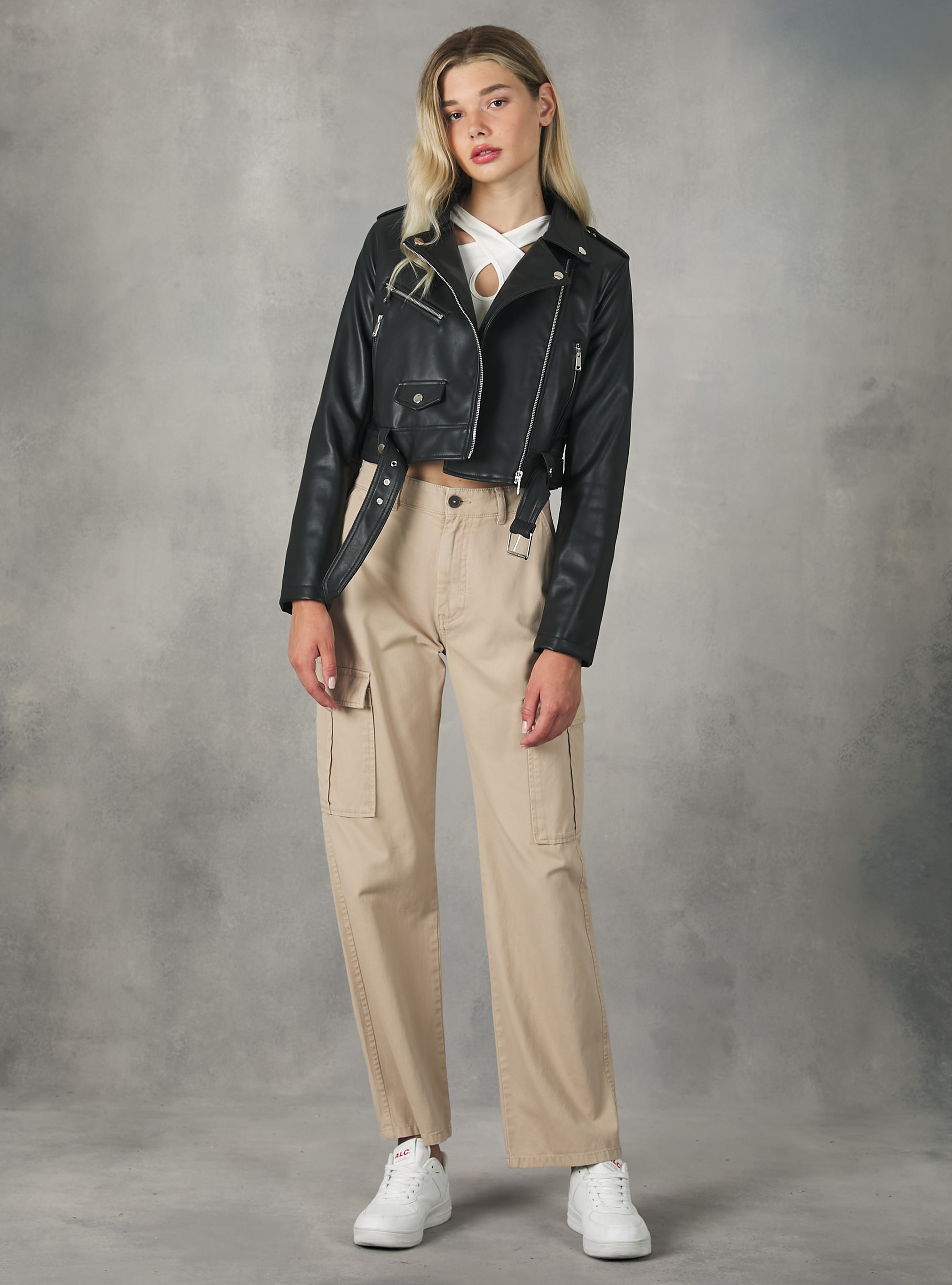 Veste motard effet cuir, BK1 BLACK