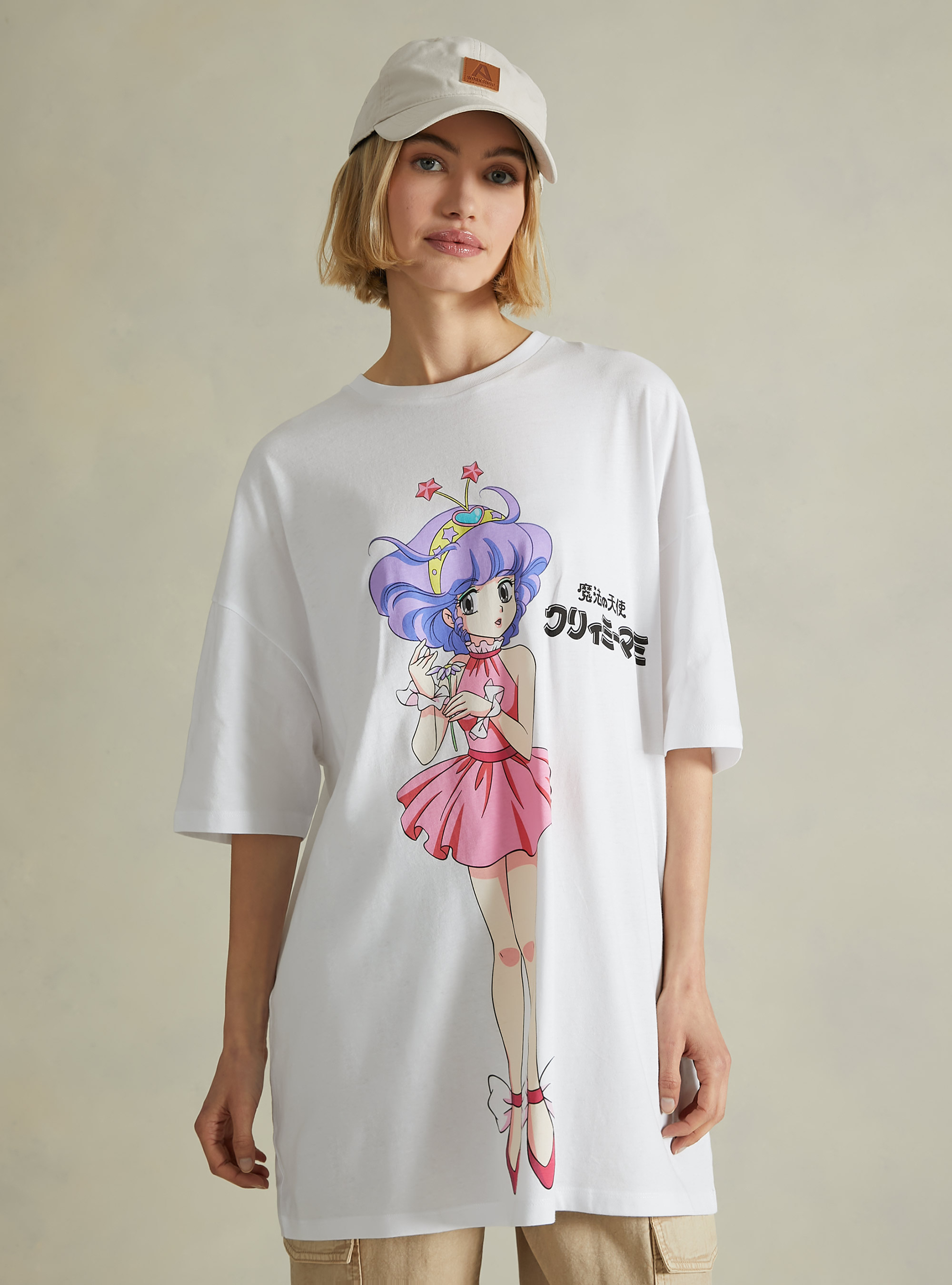 Creamy / Alcott super oversized T-shirt, WH3 WHITE