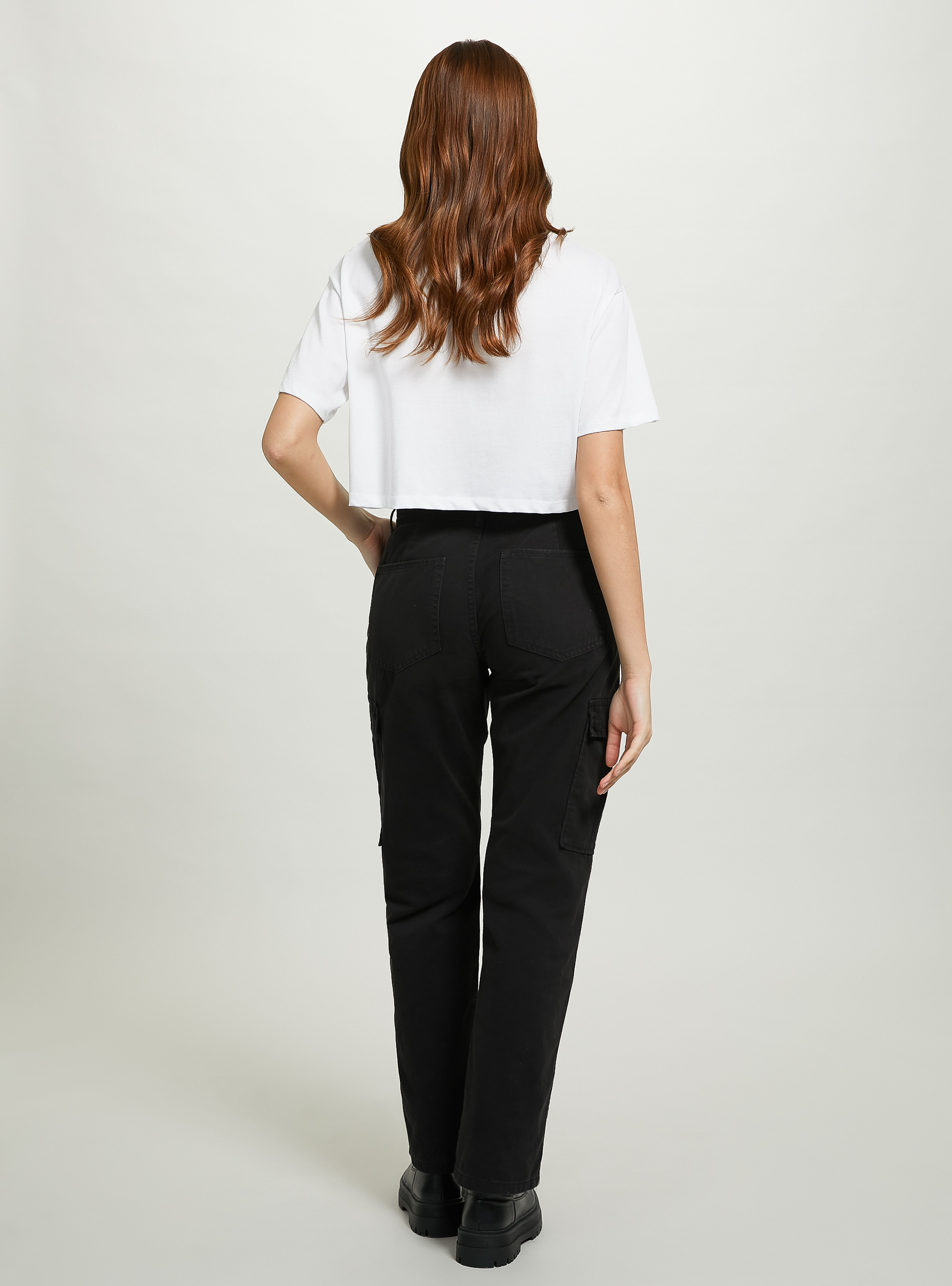 Pantalone cargo in twill, BK1 BLACK