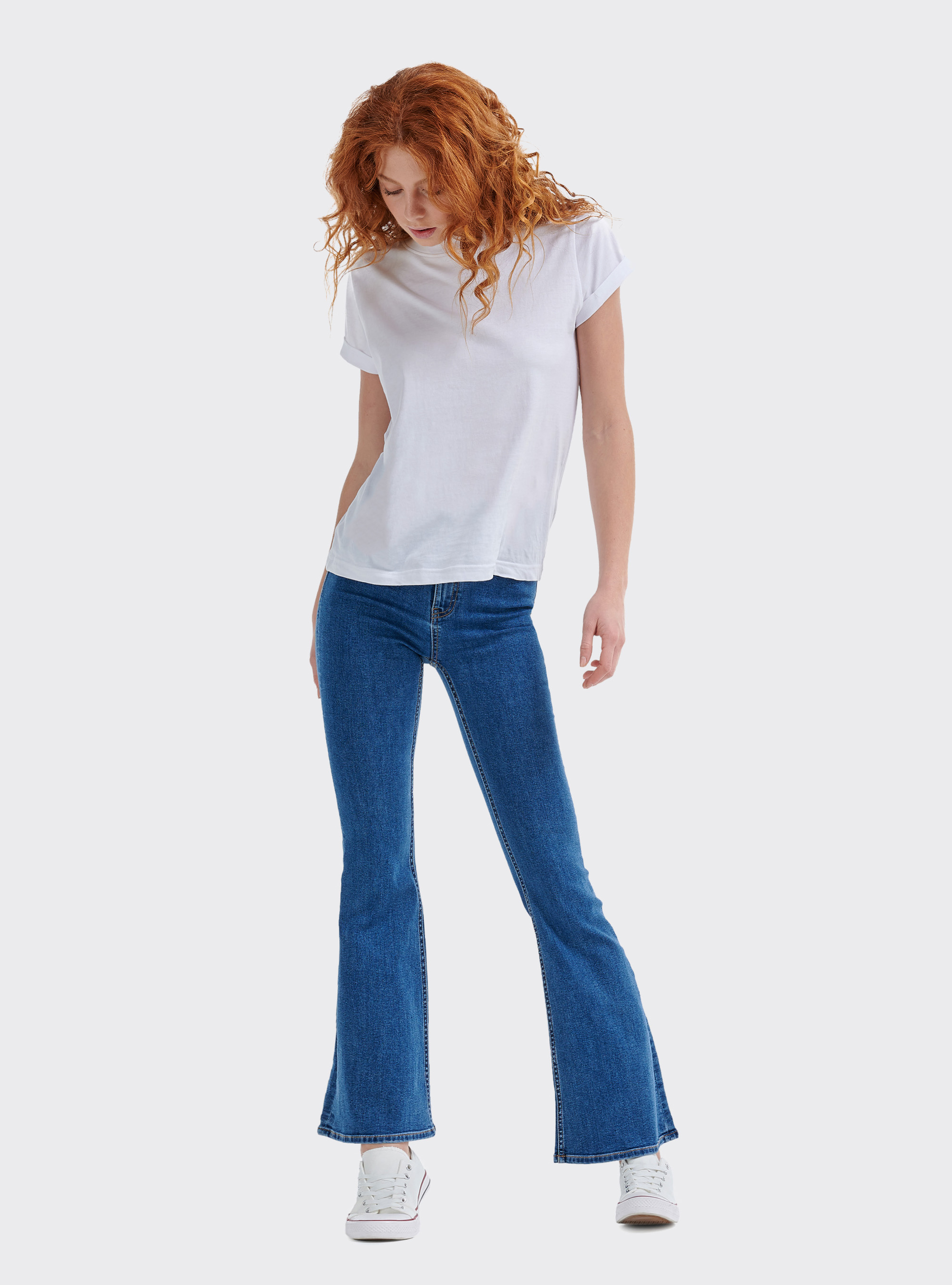 High waist flared jeans, AZURE