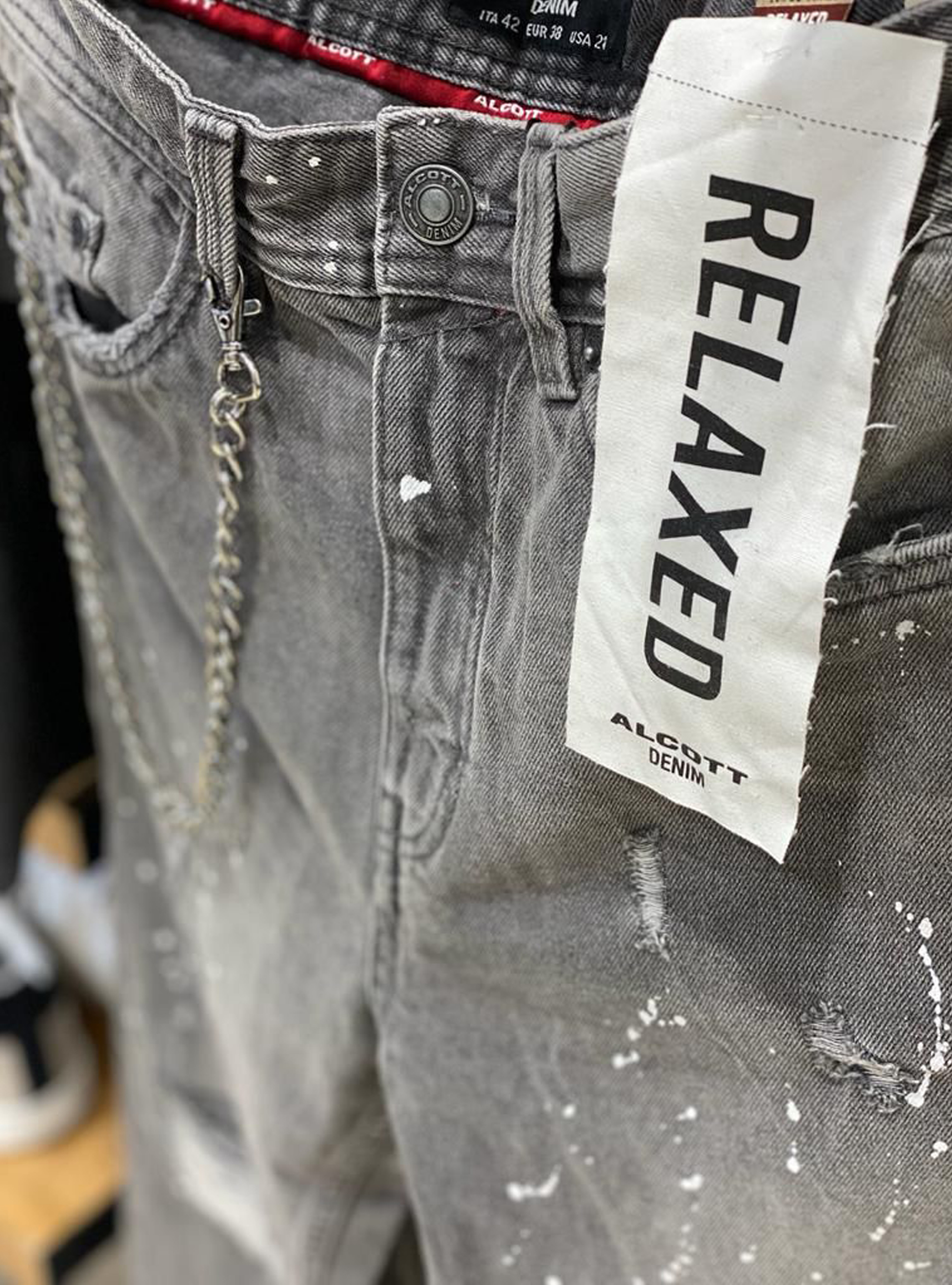 Pantalones vaqueros relaxed fit, NEGRO