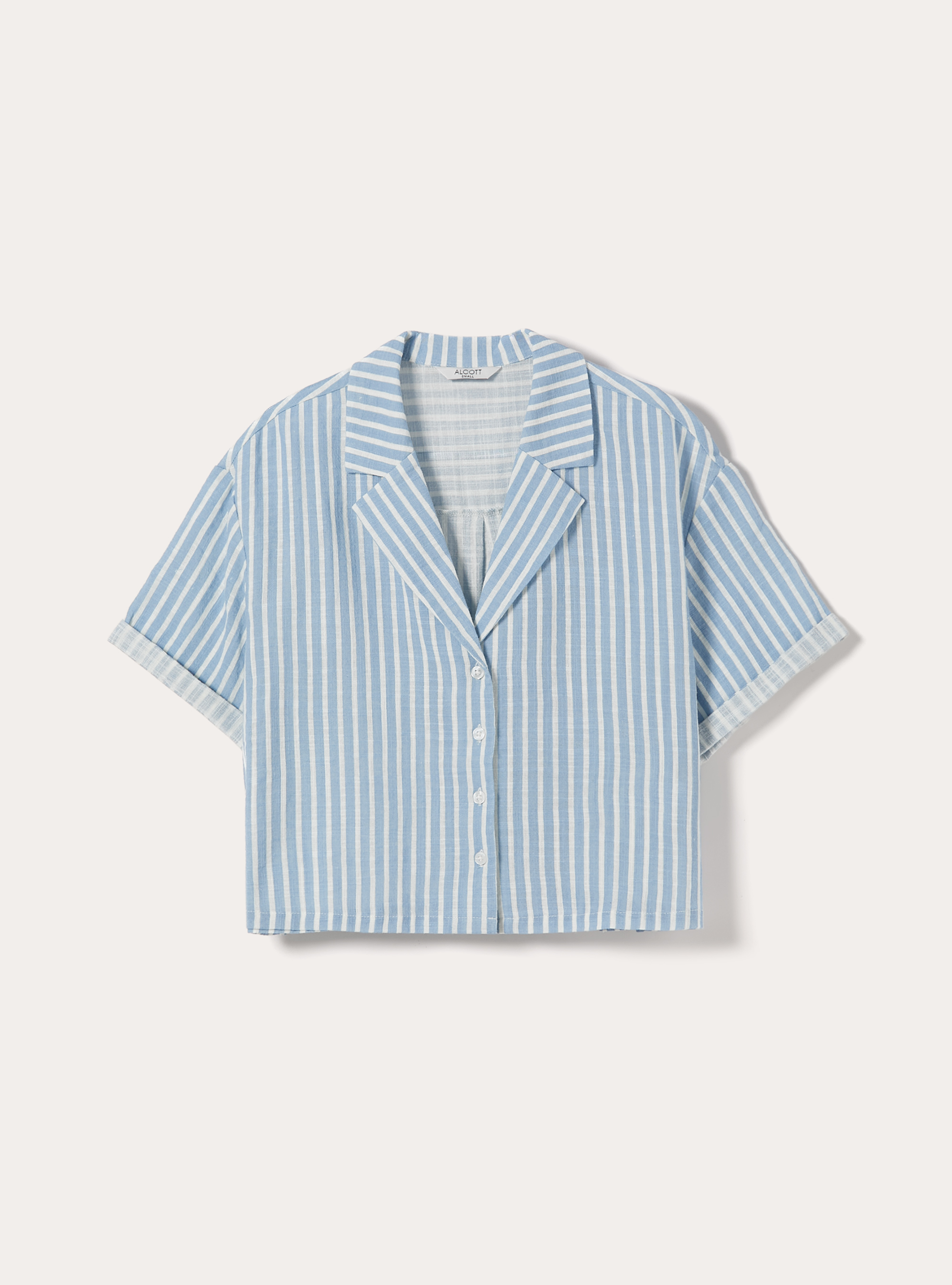 Camicia maniche corte crop, STRIPES