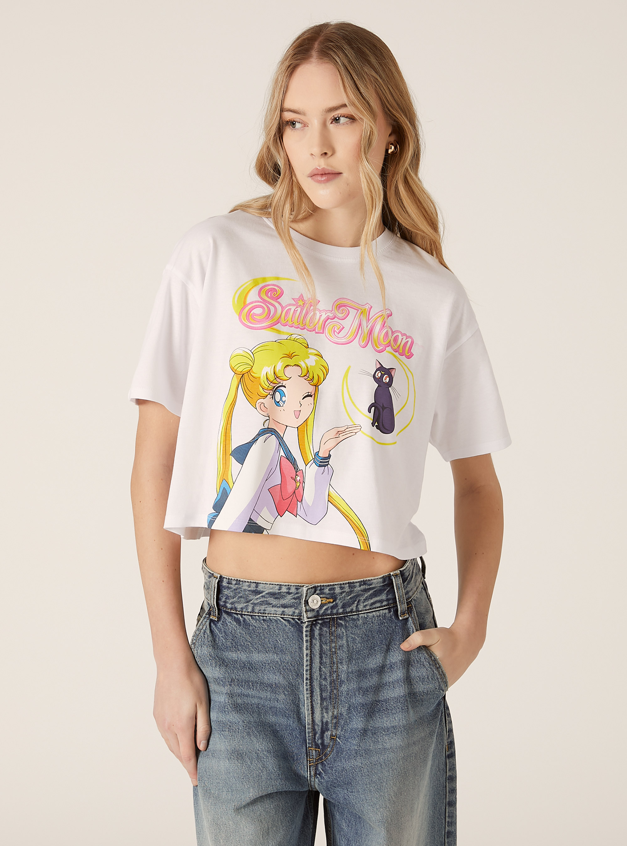 Sailor Moon / Camiseta corta Alcott, WH3 WHITE