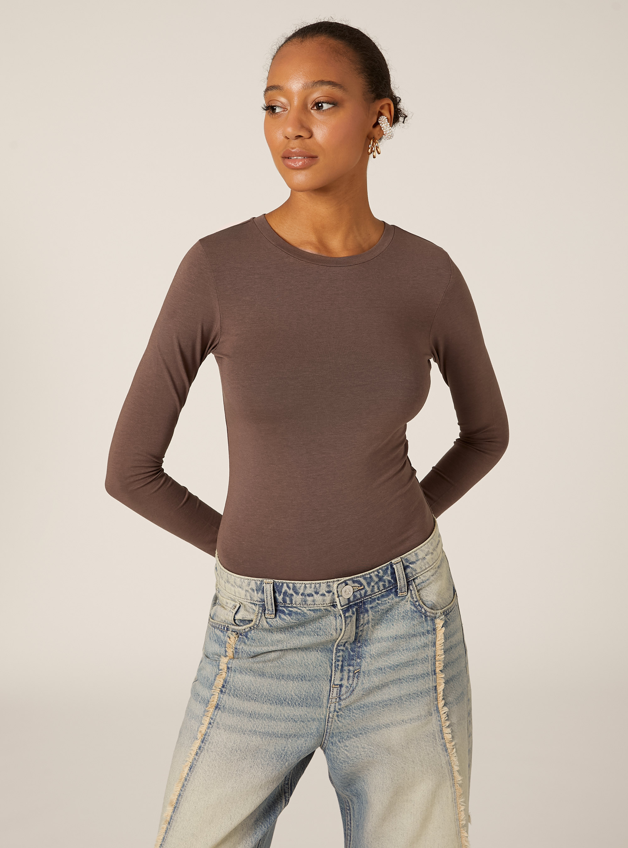 Body de manga larga, BR2 BROWN MEDIUM