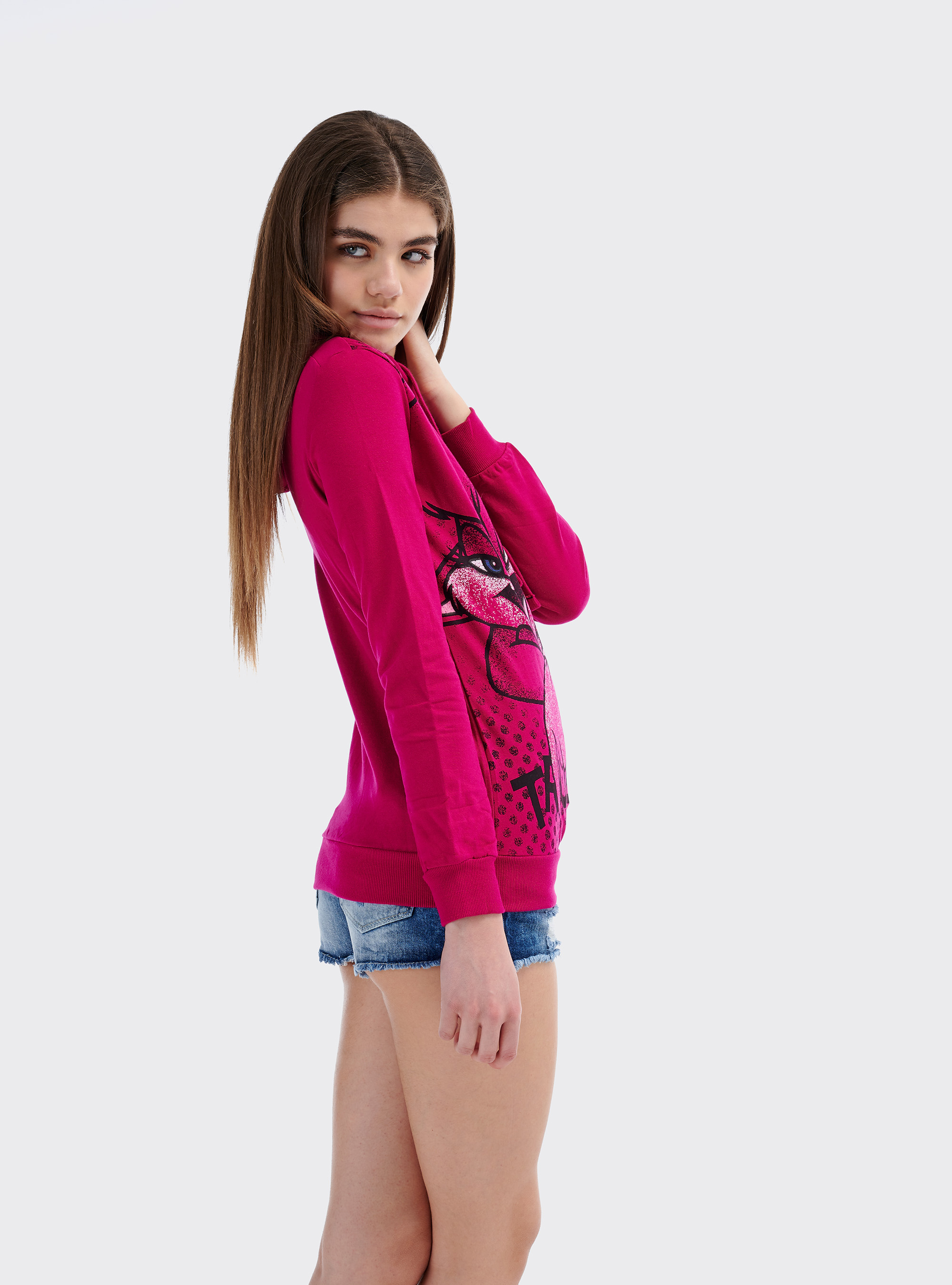 Felpa con cappuccio Lola Bunny x Alcott, C442 FUXIA