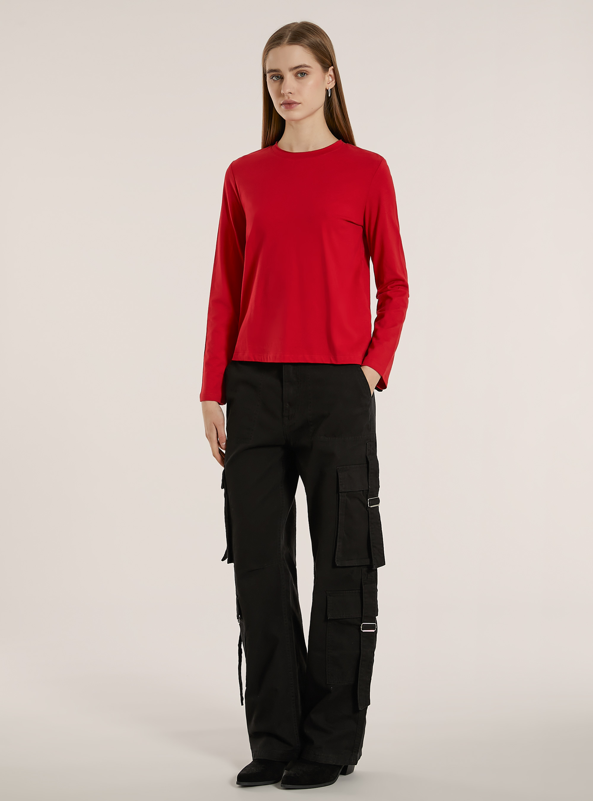 Maglietta basic a maniche lunghe, RD2 RED MEDIUM