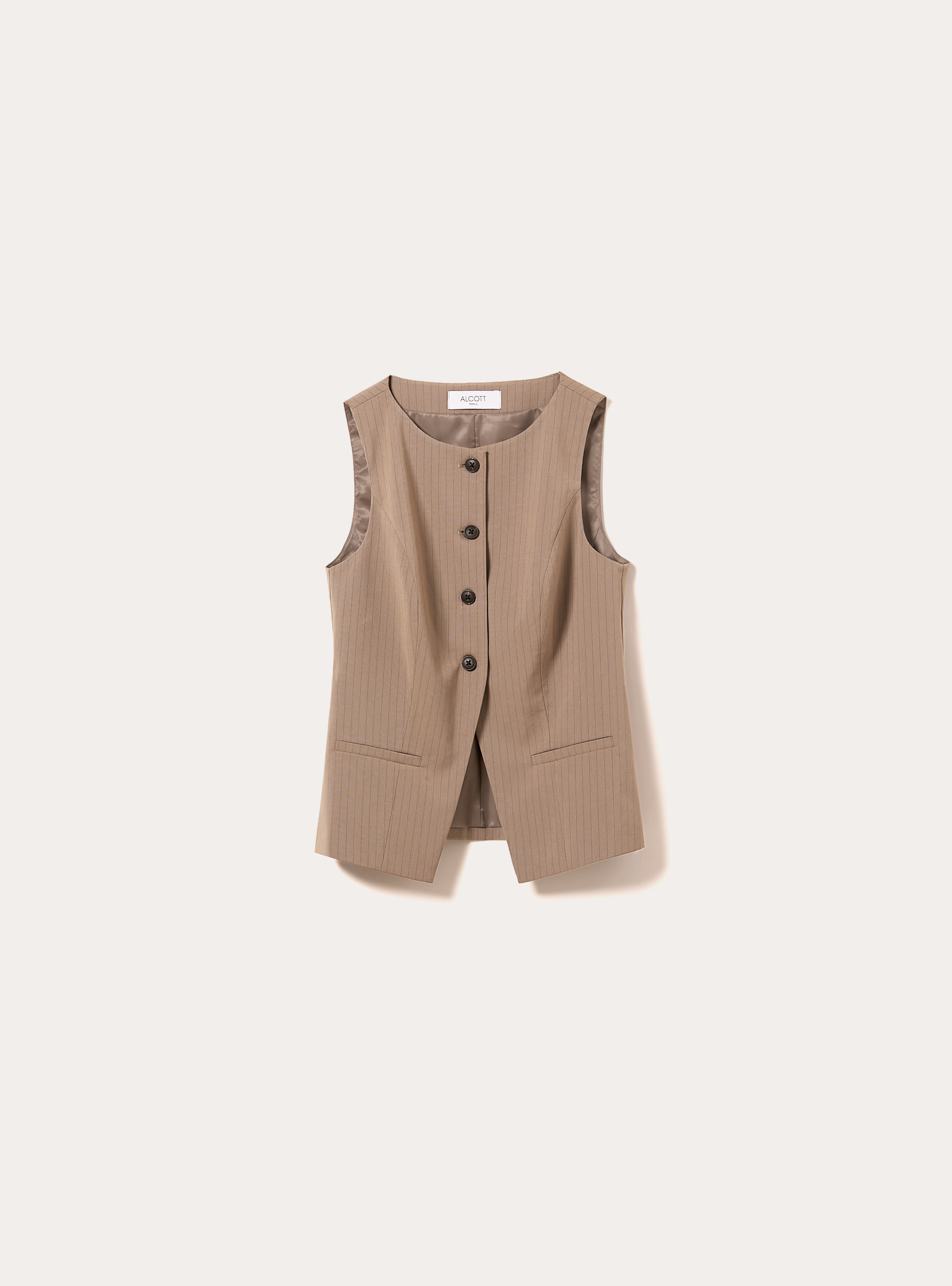 Weste in regulärer Länge mit Knöpfen, BG2 BEIGE MEDIUM