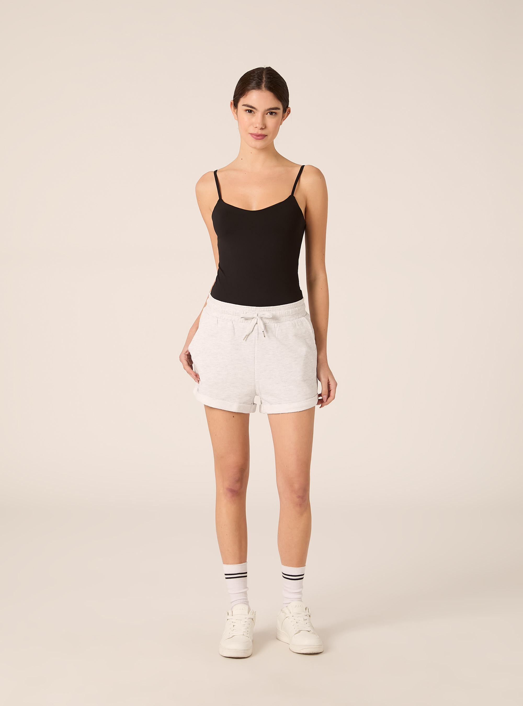 Shorts basic in felpa, MGY3 GREY MEL LIGHT
