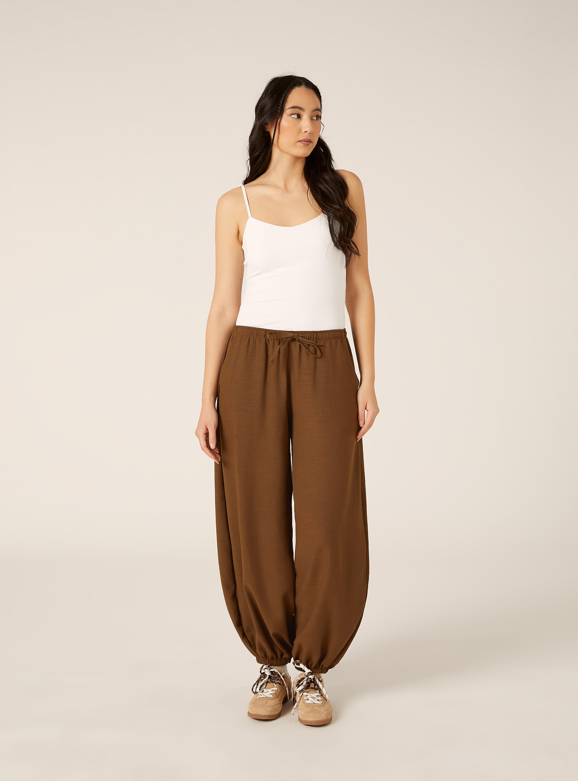 Balloon Fit Trousers, TB2 TOBACCO MEDIUM