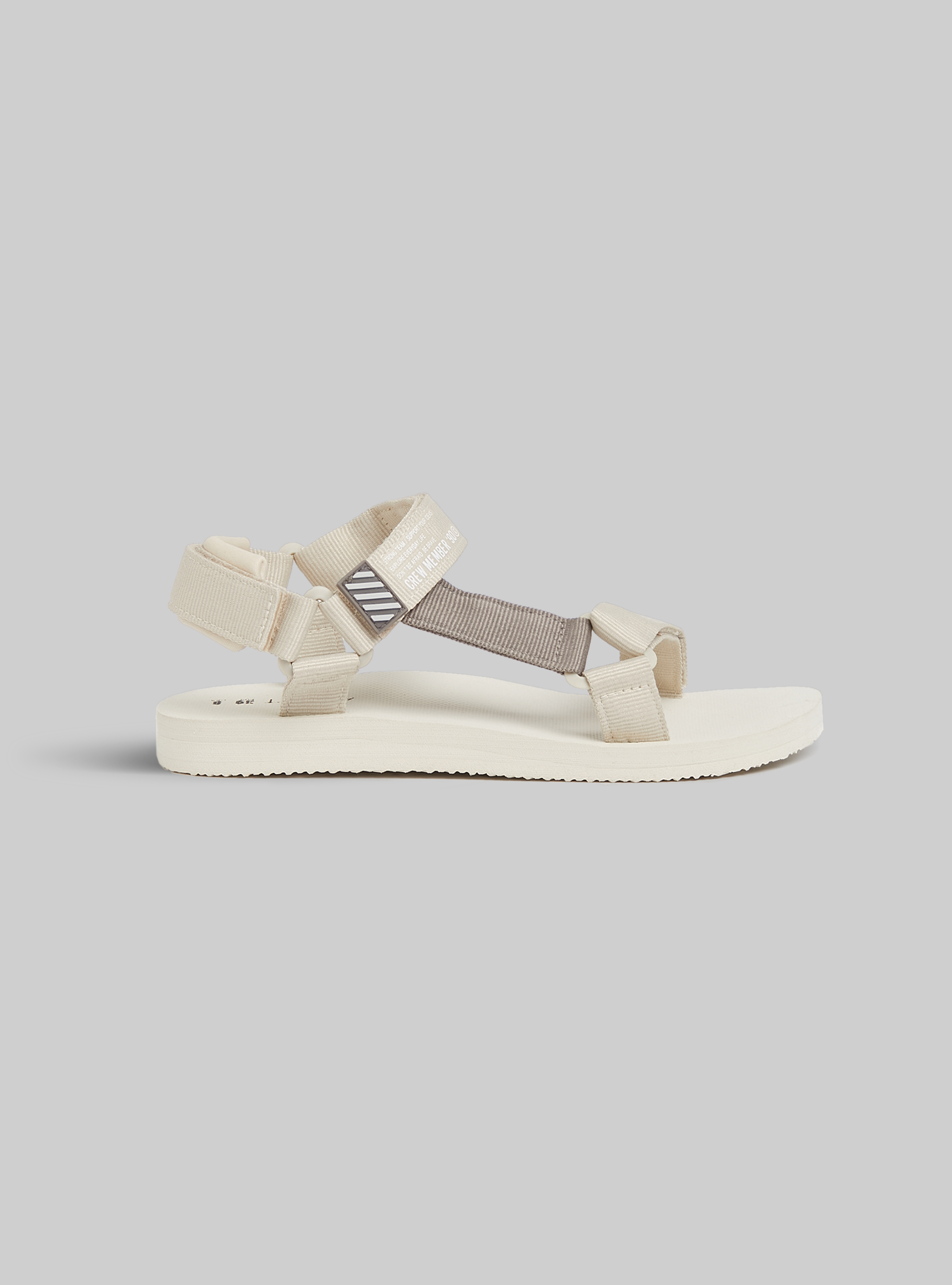 Sandali in gomma con chiusura a strappo, BG3 BEIGE LIGHT