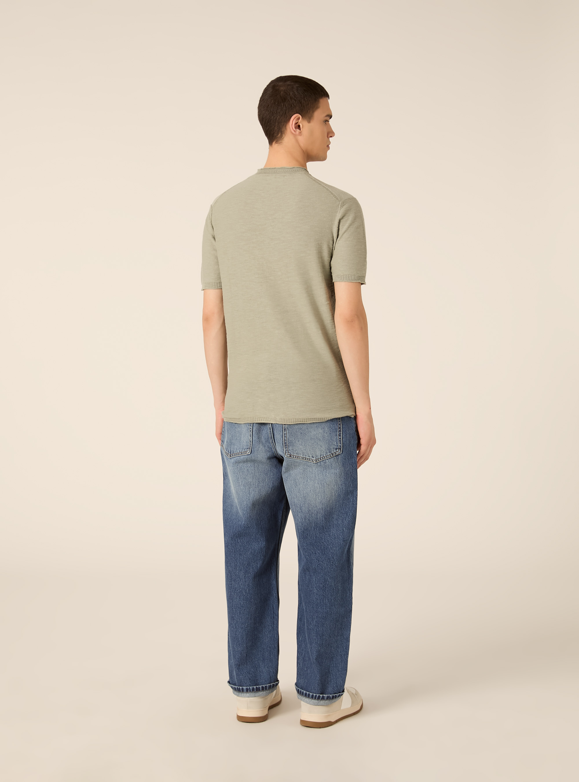 Pullover leggero con collo serafino, SALVIA CHIARO