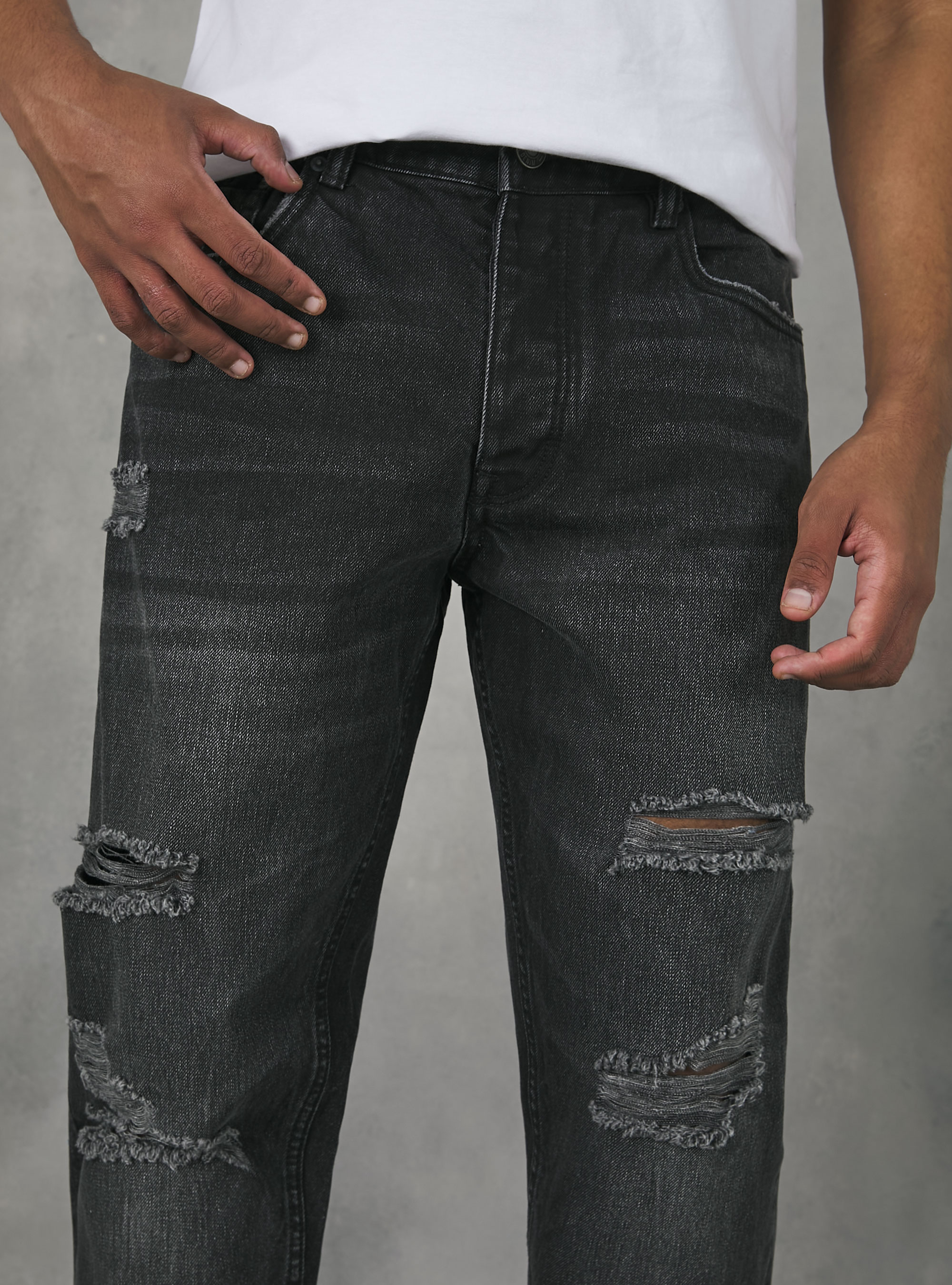 90s slim fit jeans, D000 BLACK