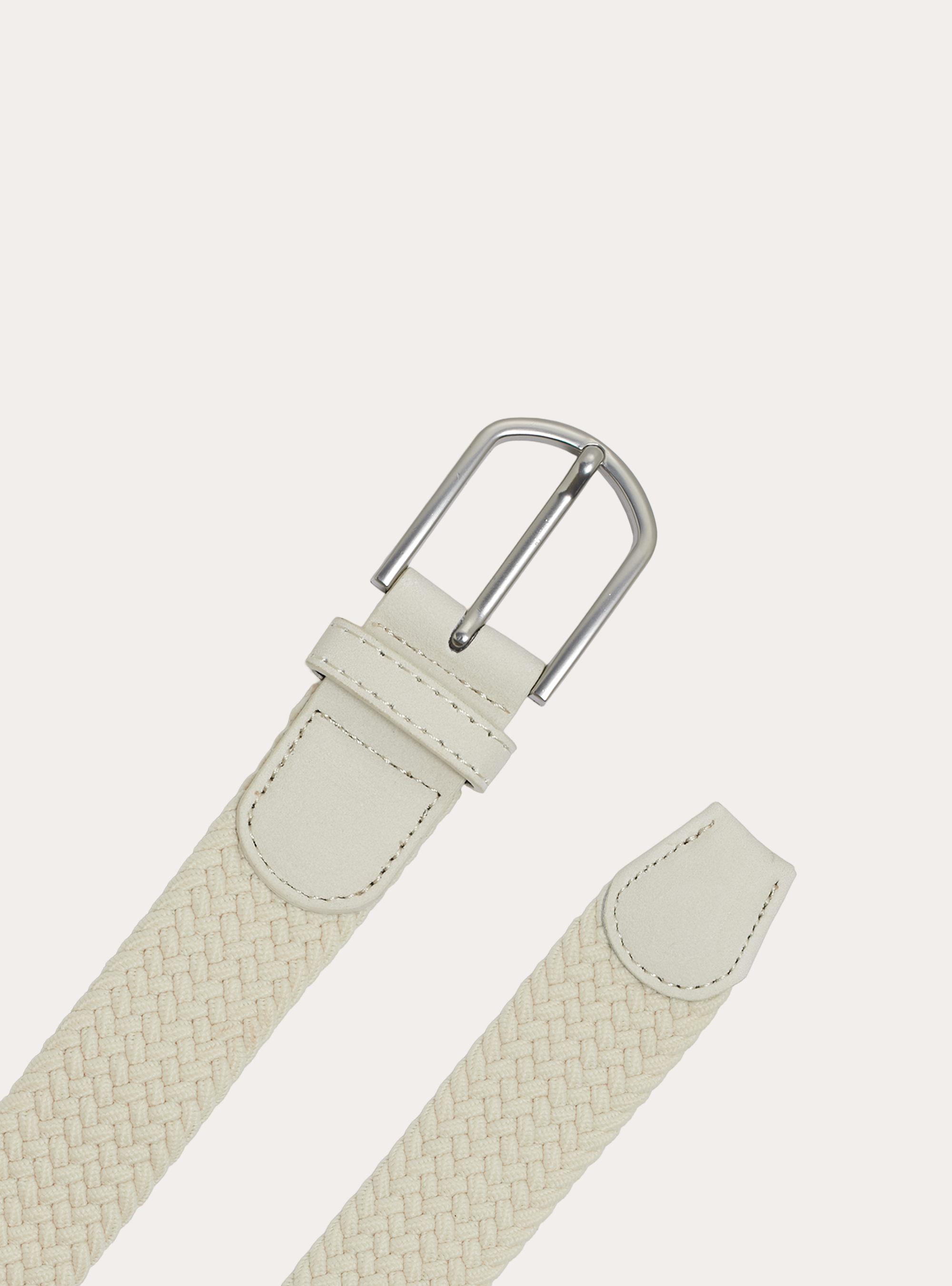 Cintura intrecciata elastica, CR3 CREAM LIGHT