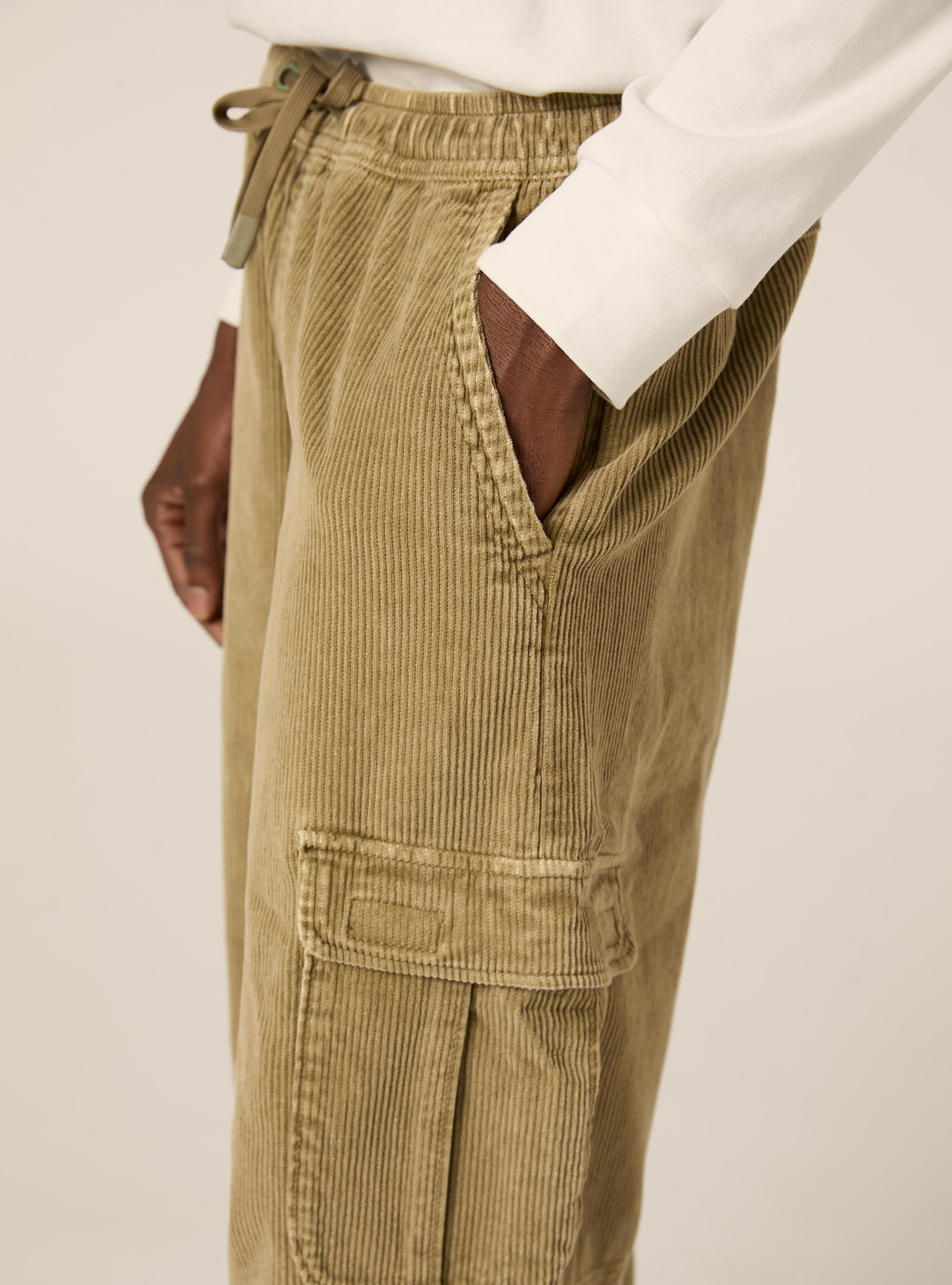 Pantaloni cargo in velluto a coste, KY2 KAKY MEDIUM