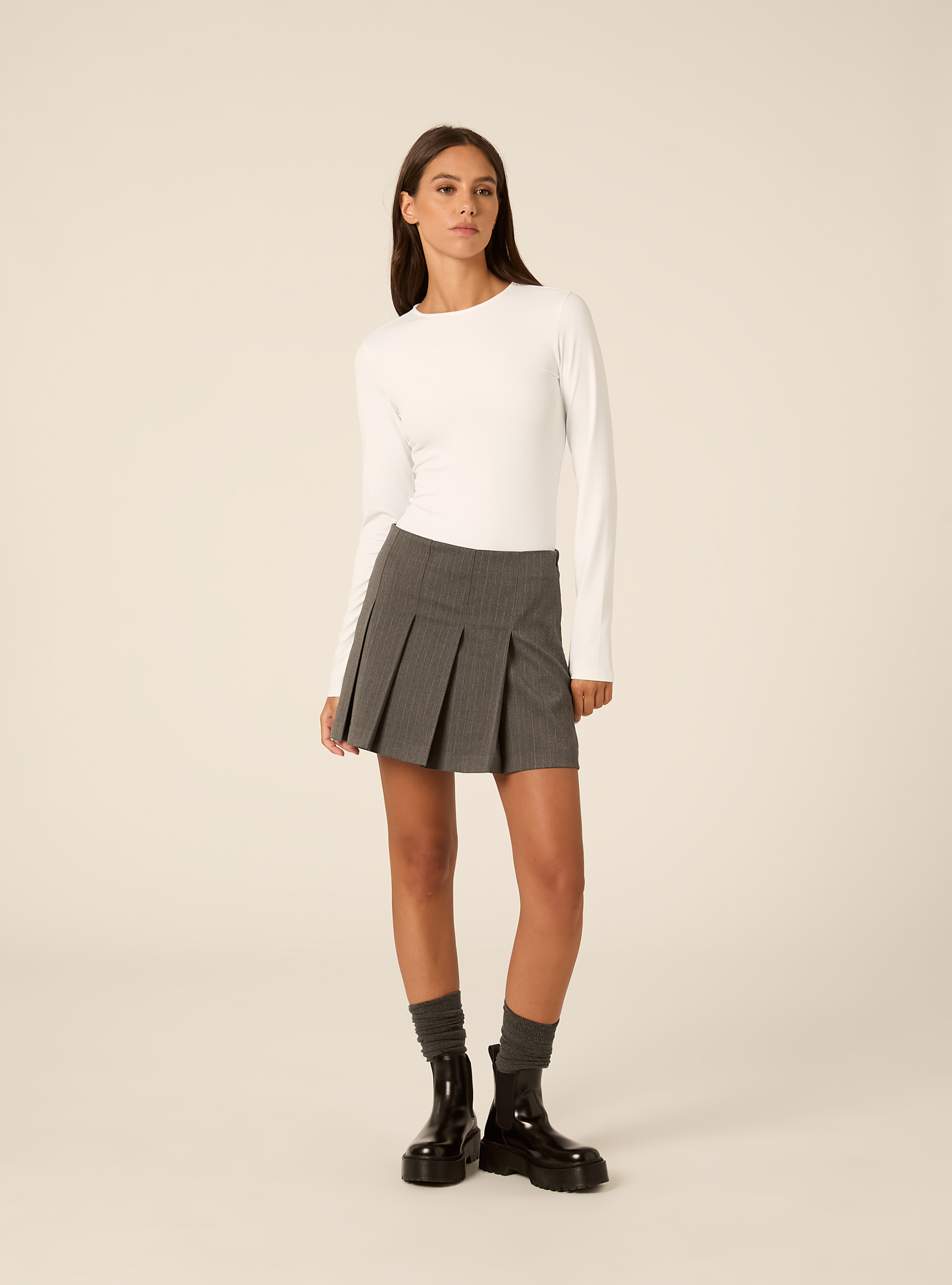 Body girocollo maniche lunghe, WH2 WHITE