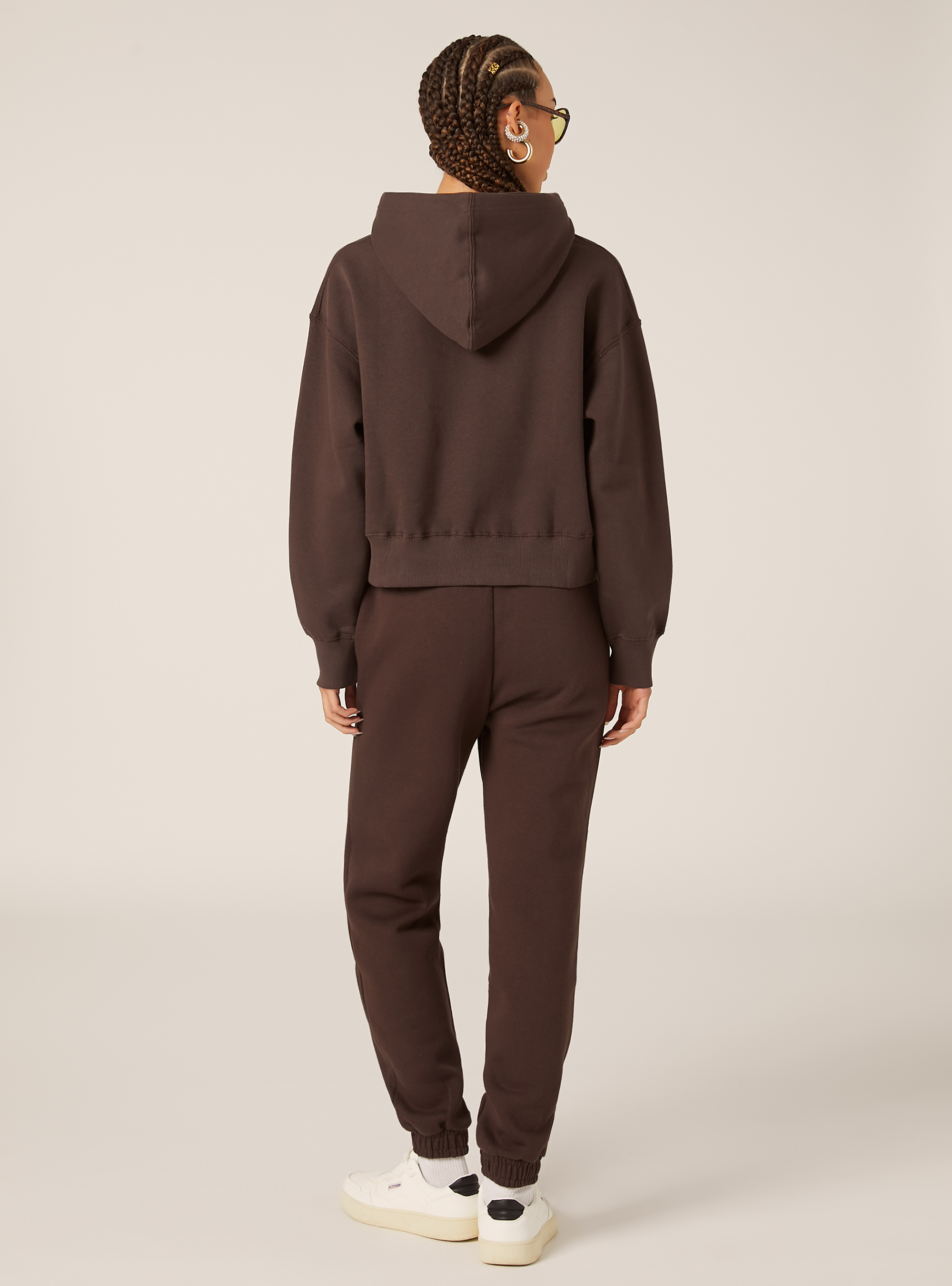 Sweat à capuche coupe boxy, BR1 BROWN DARK