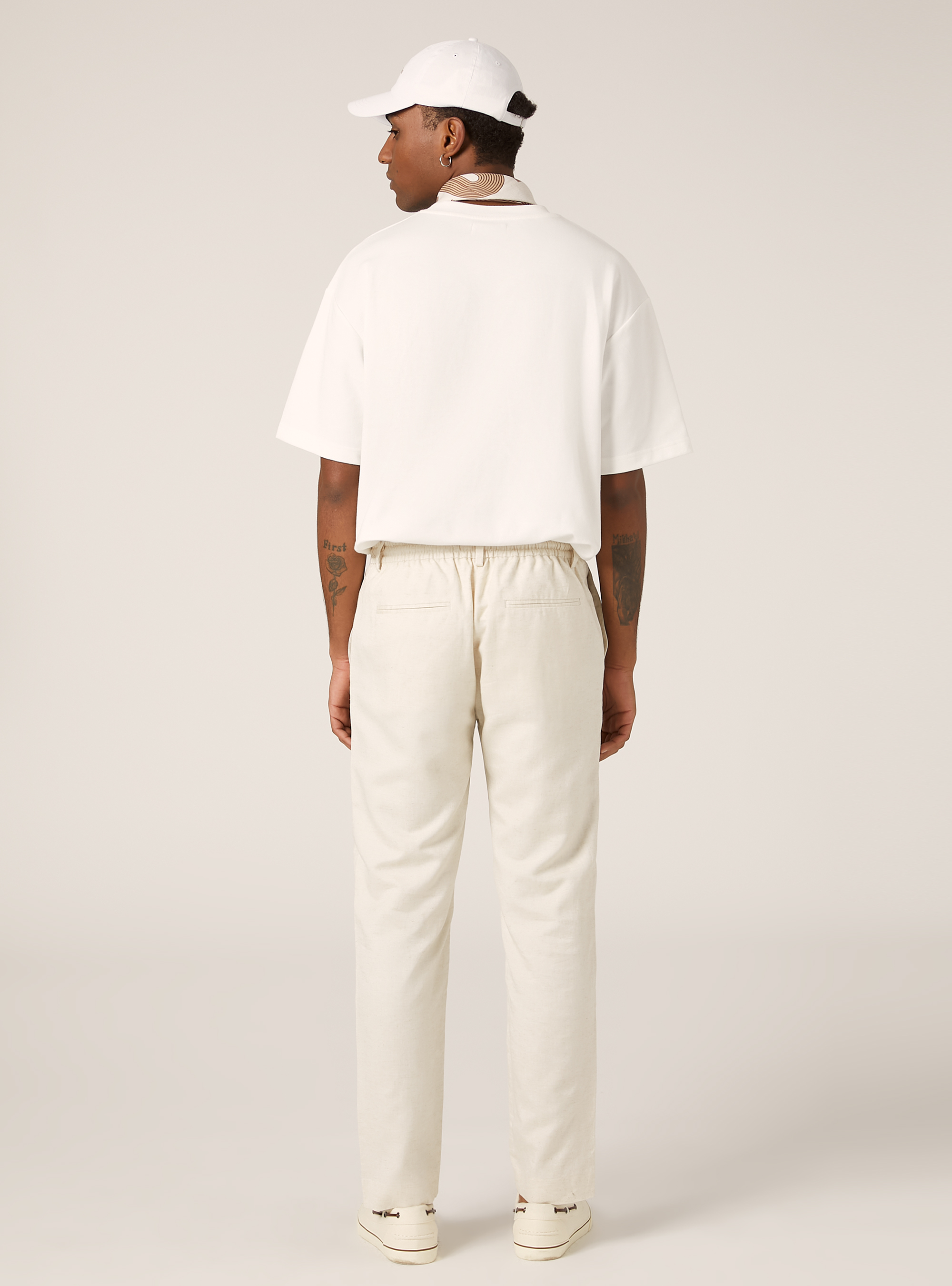 Linen blend chinos, MBG3 BEIGE MEL LIGHT