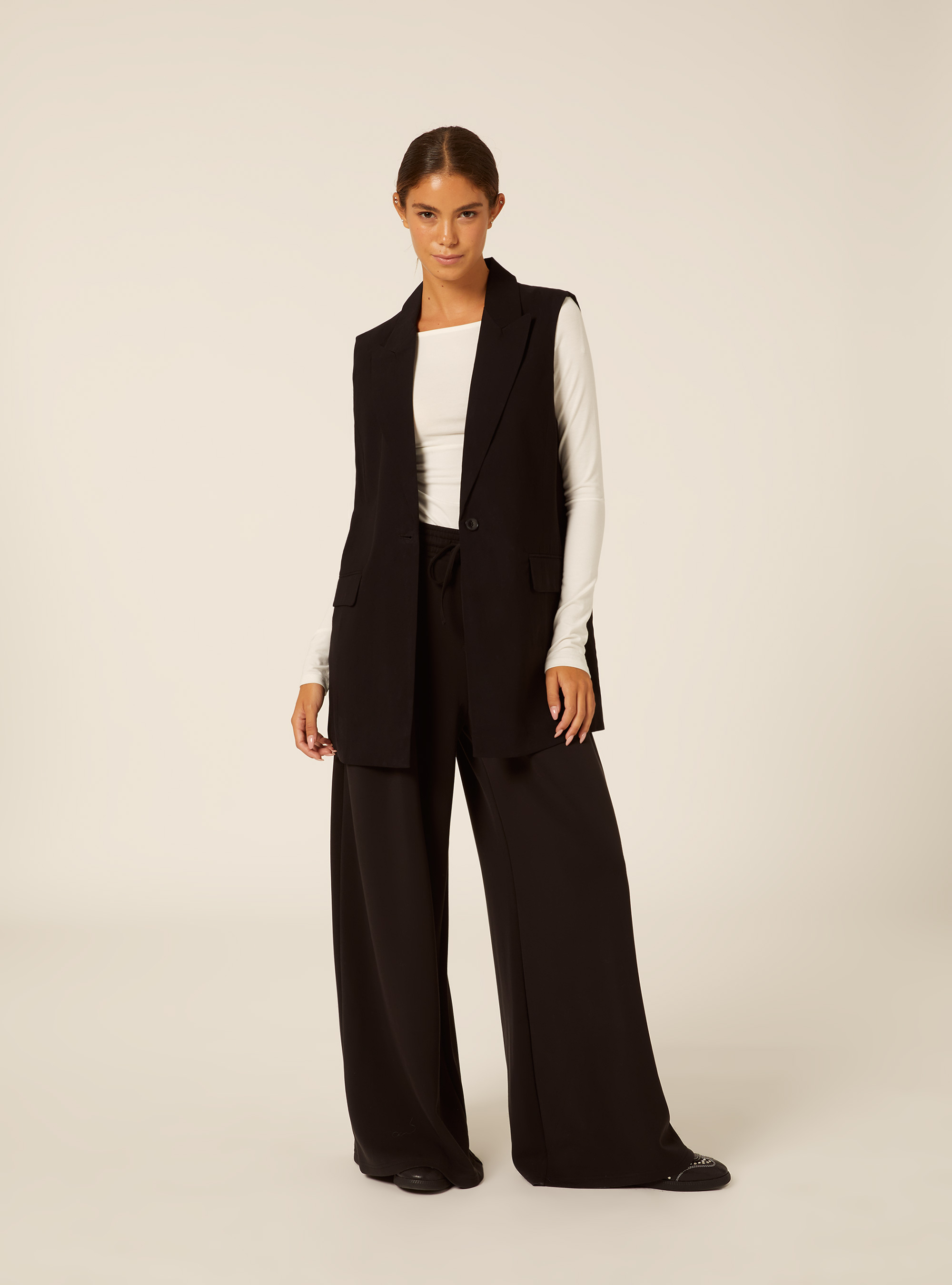 Gilet revers  a lancia, BK1 BLACK