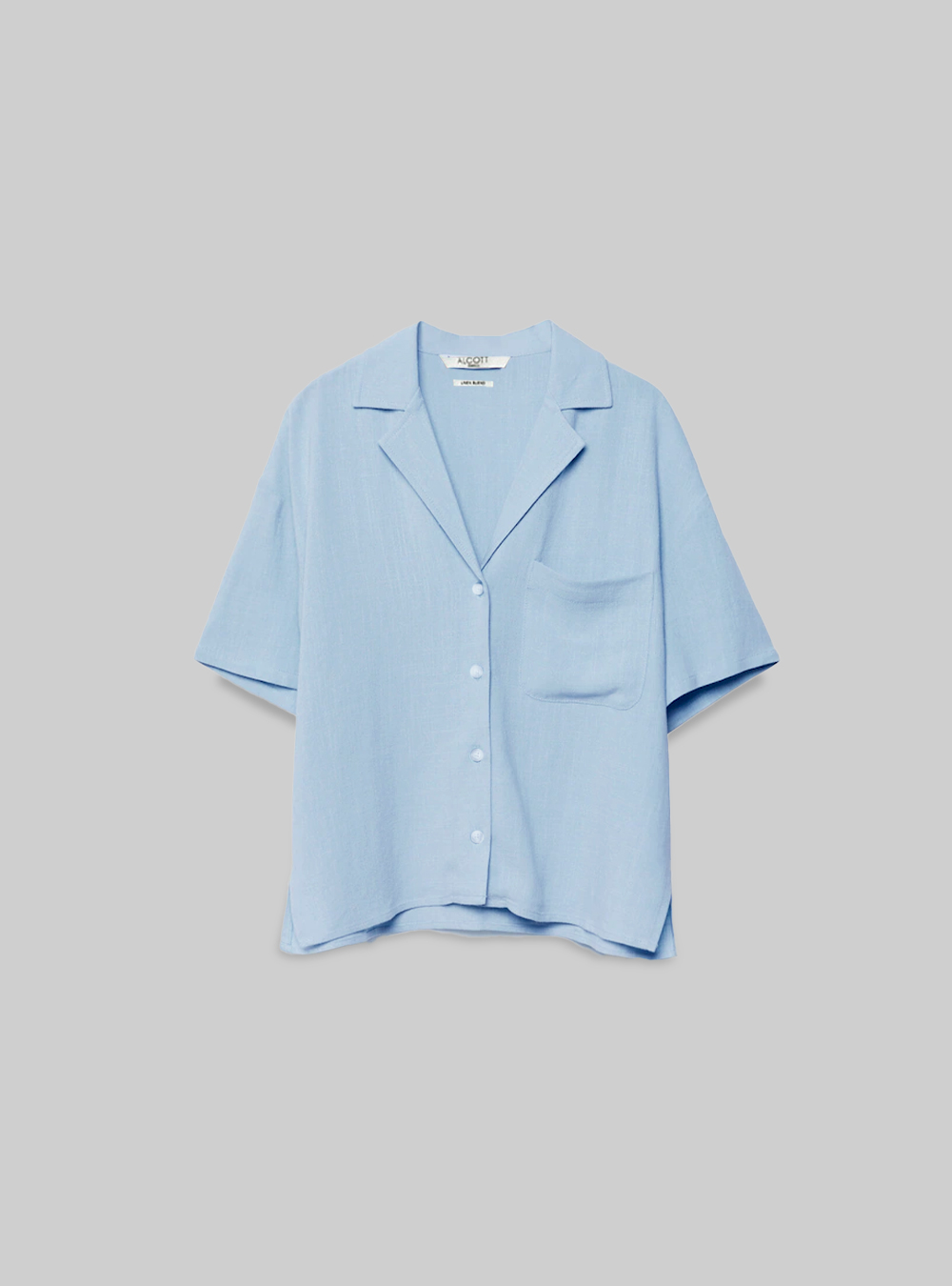 Linen blend short-sleeved shirt, AZ3 AZURE LIGHT