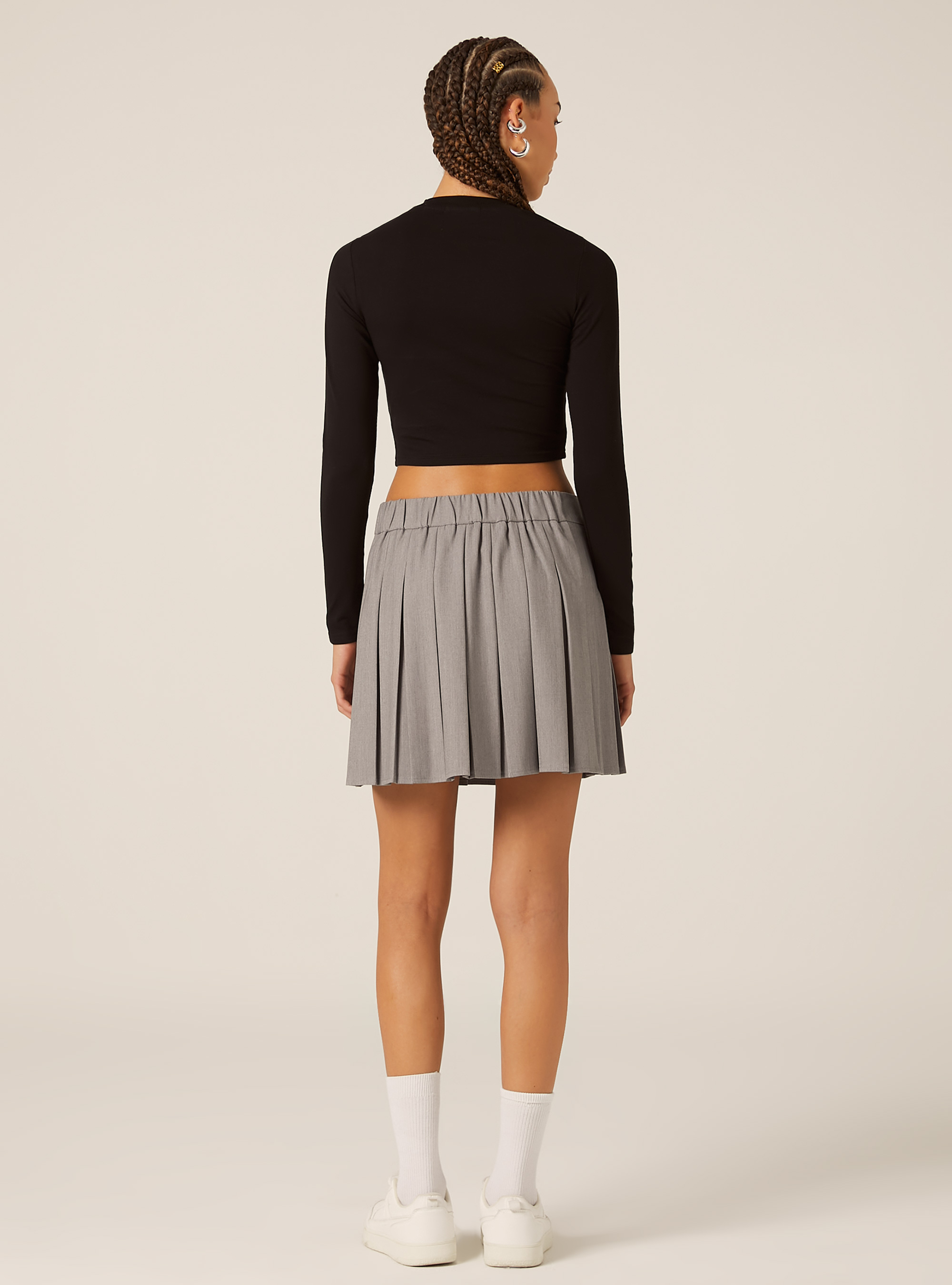 Camiseta corta de manga larga, BK1 BLACK