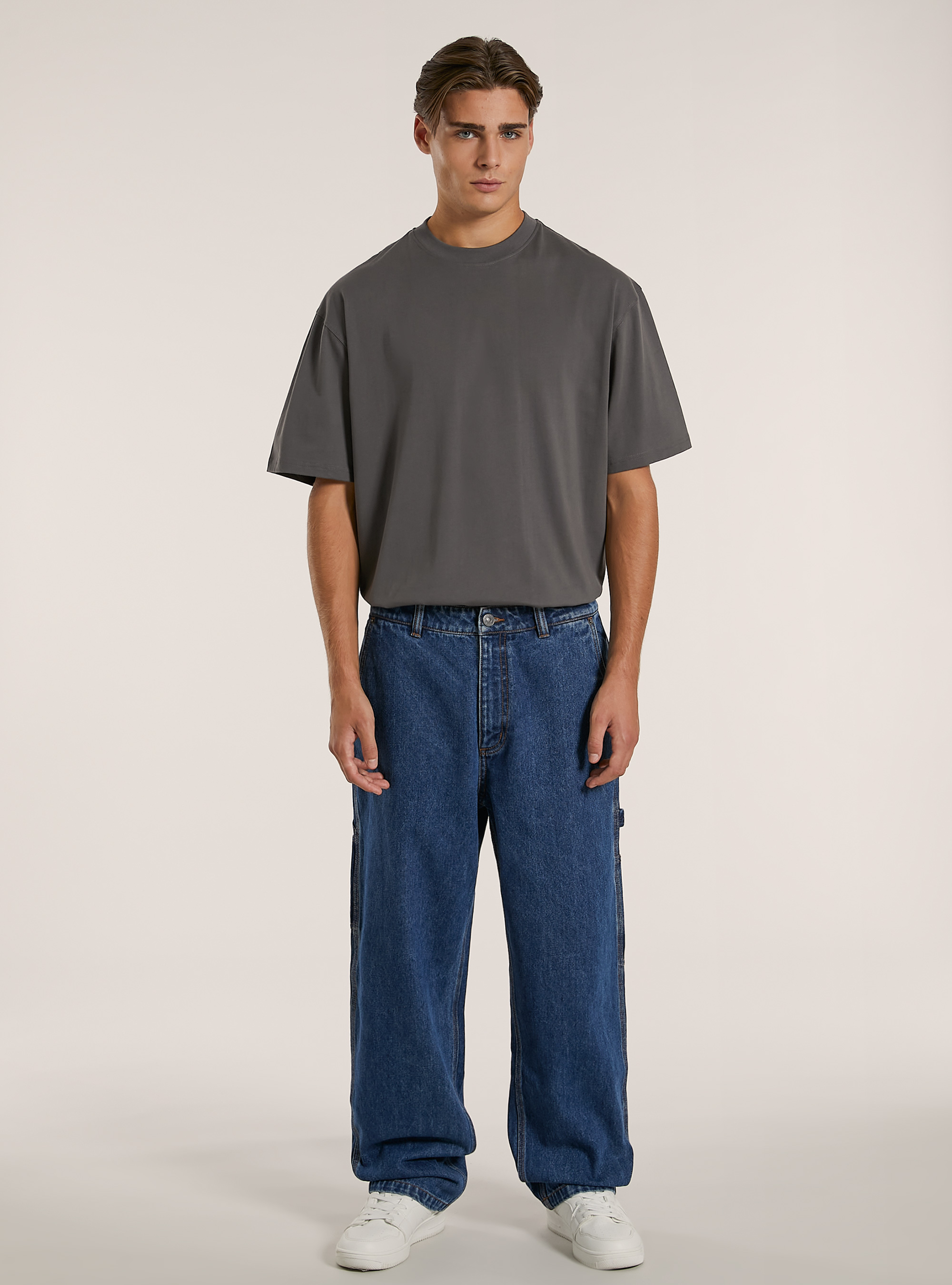 Worker carpenter jeans, D003 MEDIUM BLUE