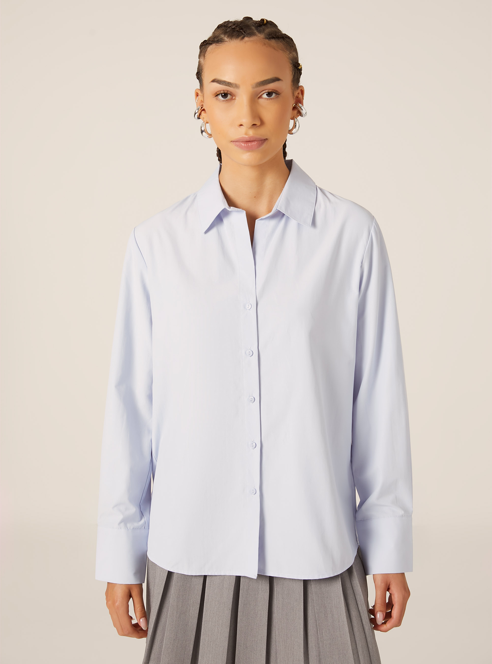 Basic poplin shirt, AZ3 AZURE LIGHT