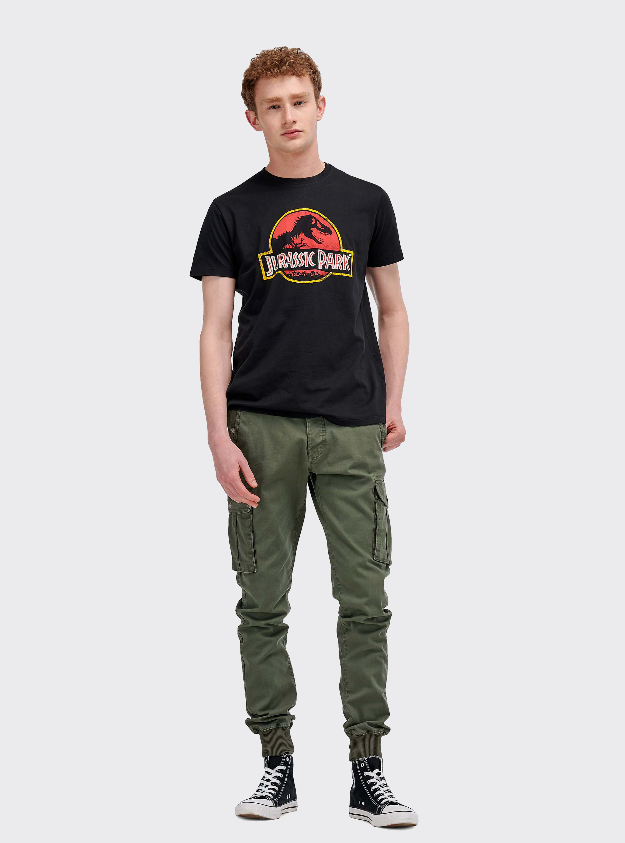 T-shirt Jurassic Park, NEGRO