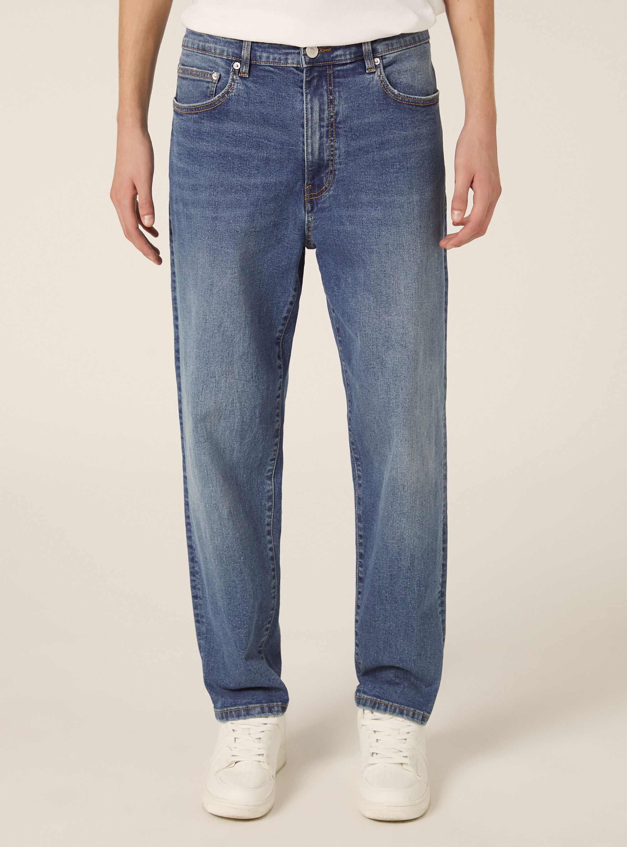 Jeans coupe décontractée, D002 MEDIUM DARK BLUE