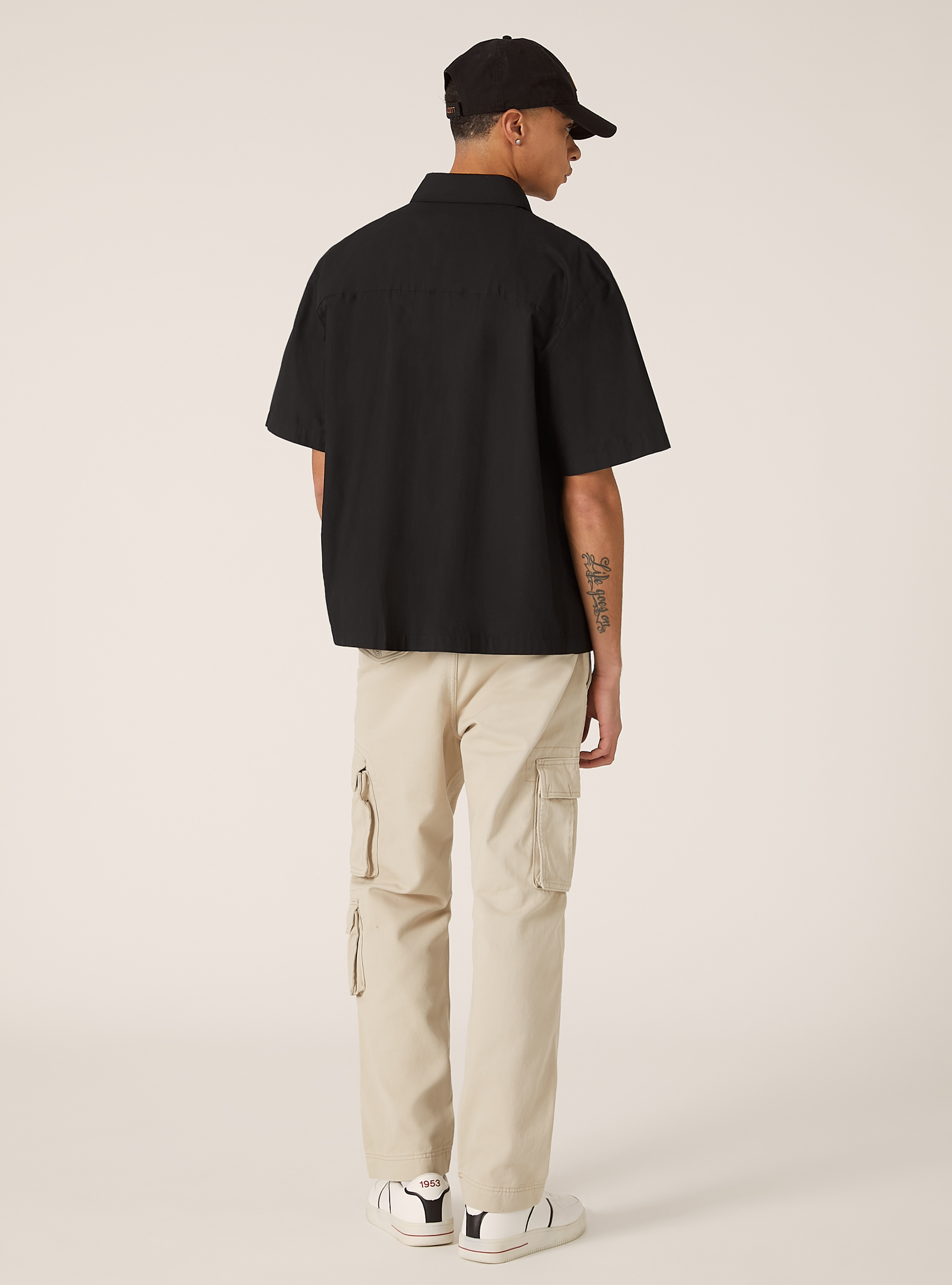 Camisa de manga corta boxy fit, BK1 BLACK