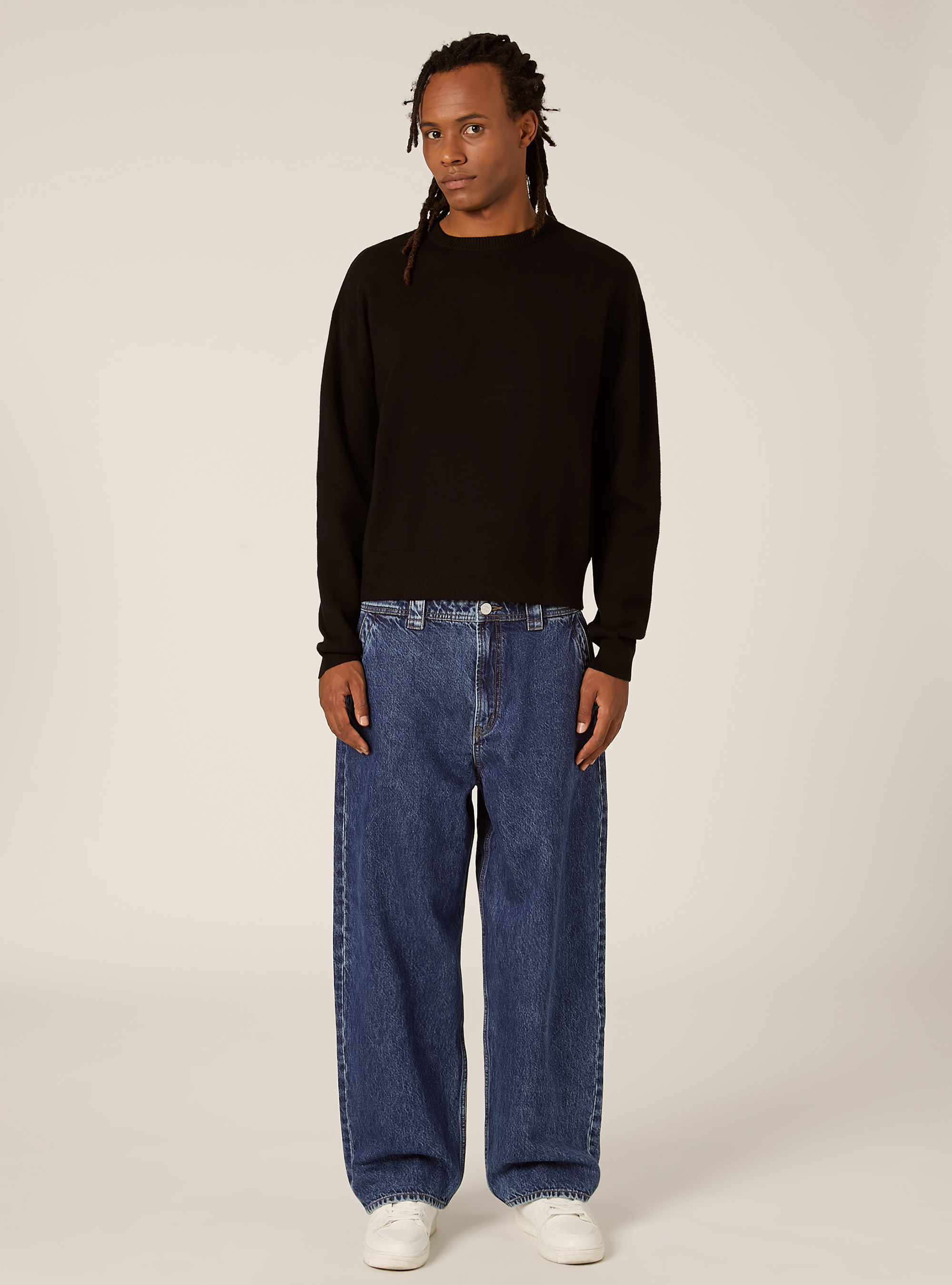 Jersey suave de corte cuadrado, BK1 BLACK