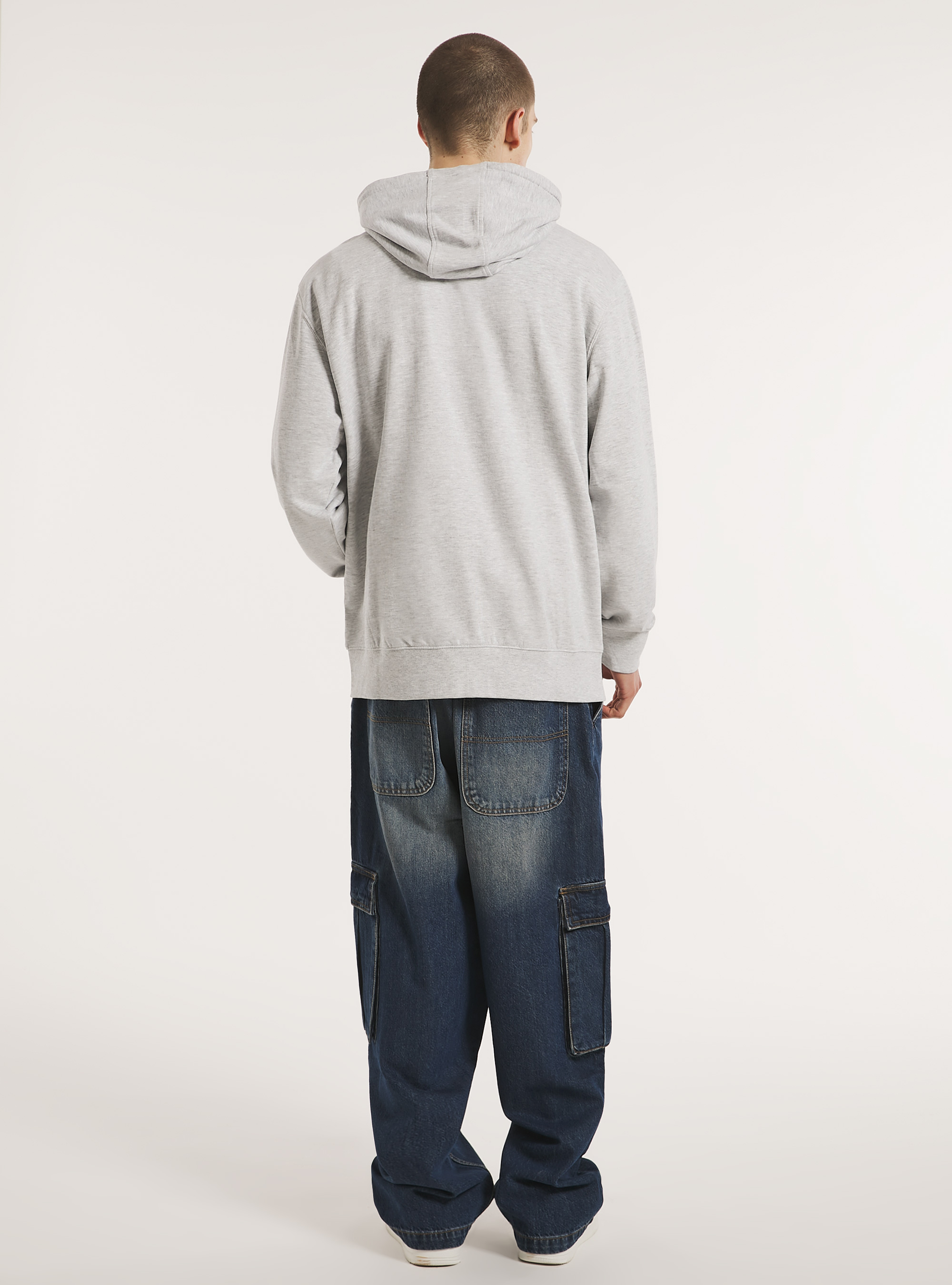 Cotton zip hoodie, MGY3 GREY MEL LIGHT