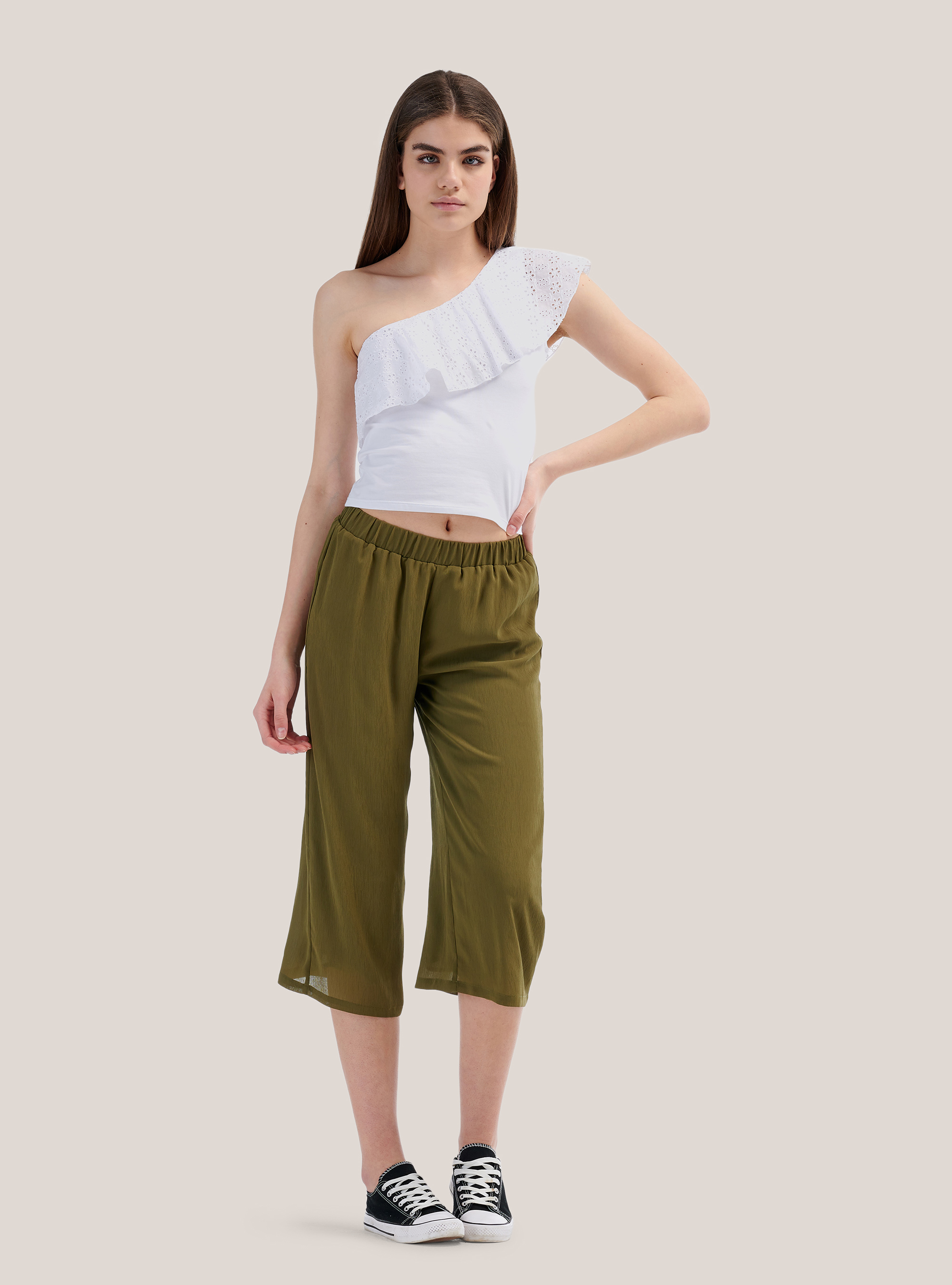 Pantalon culotte coupe large confort, C6601 KAKY