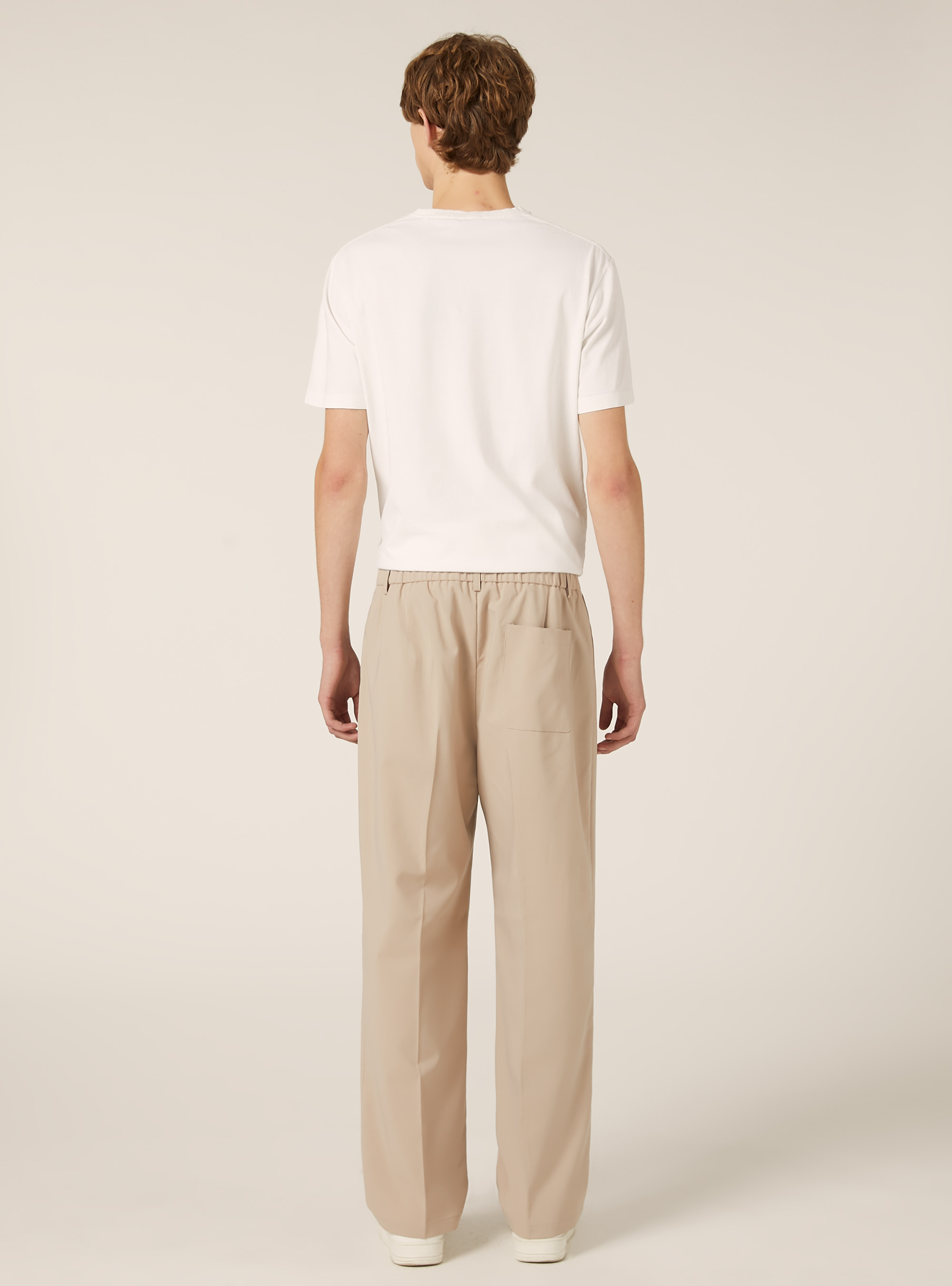 Hose mit taillierter Passform und weitem Bein, BG3 BEIGE LIGHT