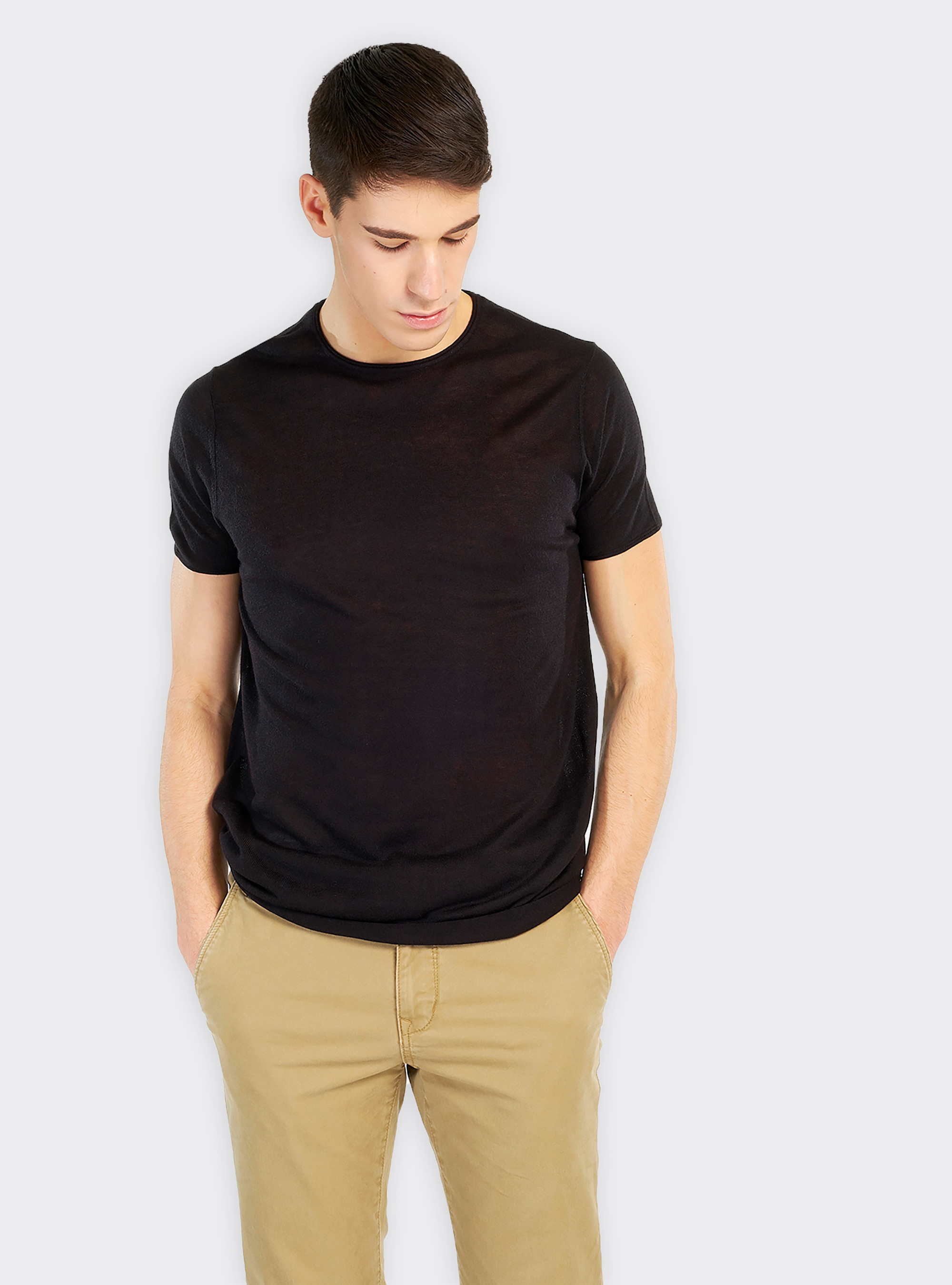 Jersey de manga corta, NEGRO