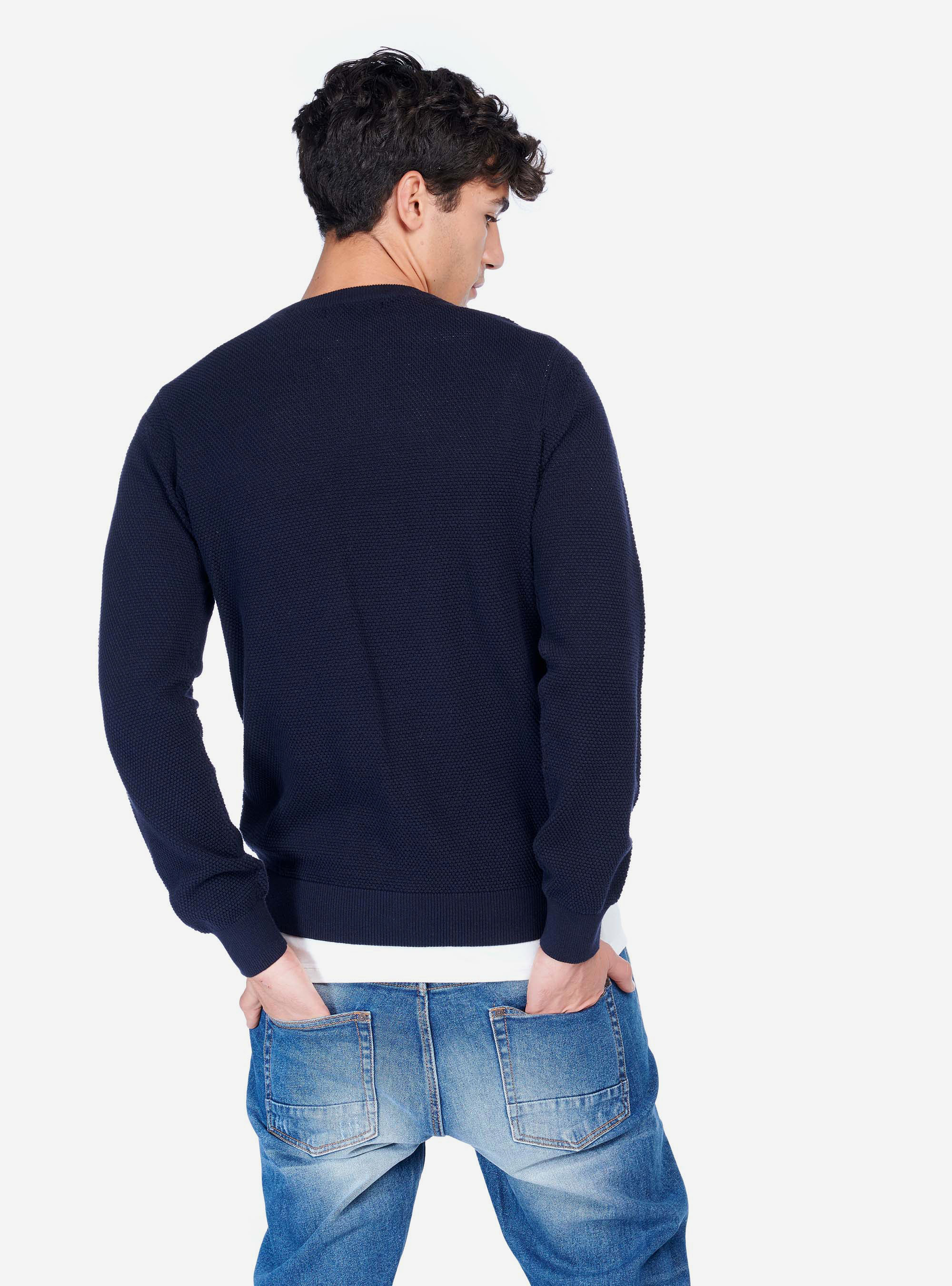 JERSEY CON CORTES, AZUL MARINO