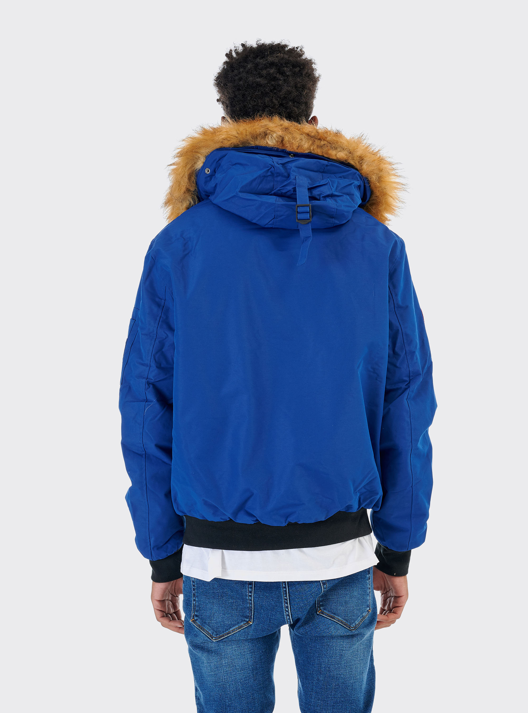 Giubbotto collo pelliccia, BLU ROYAL