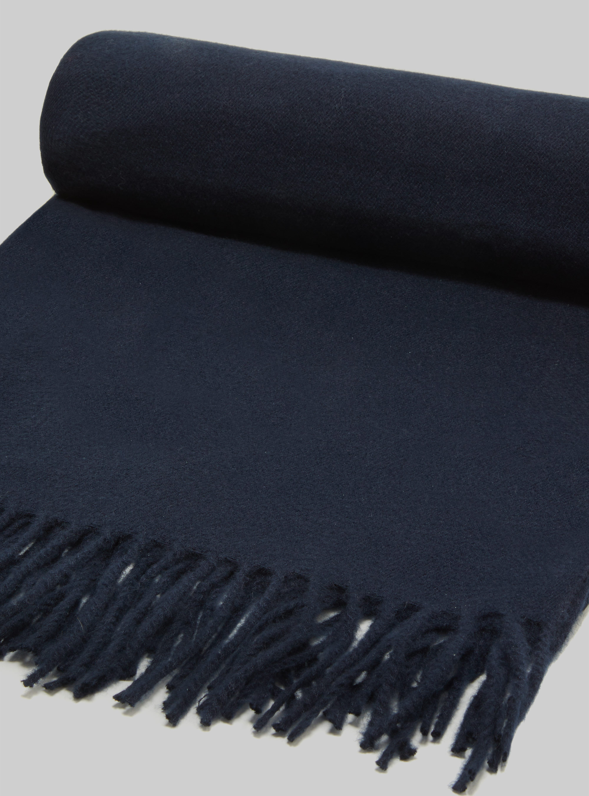 &Eacute;charpe unie avec franges, NA2 NAVY MEDIUM