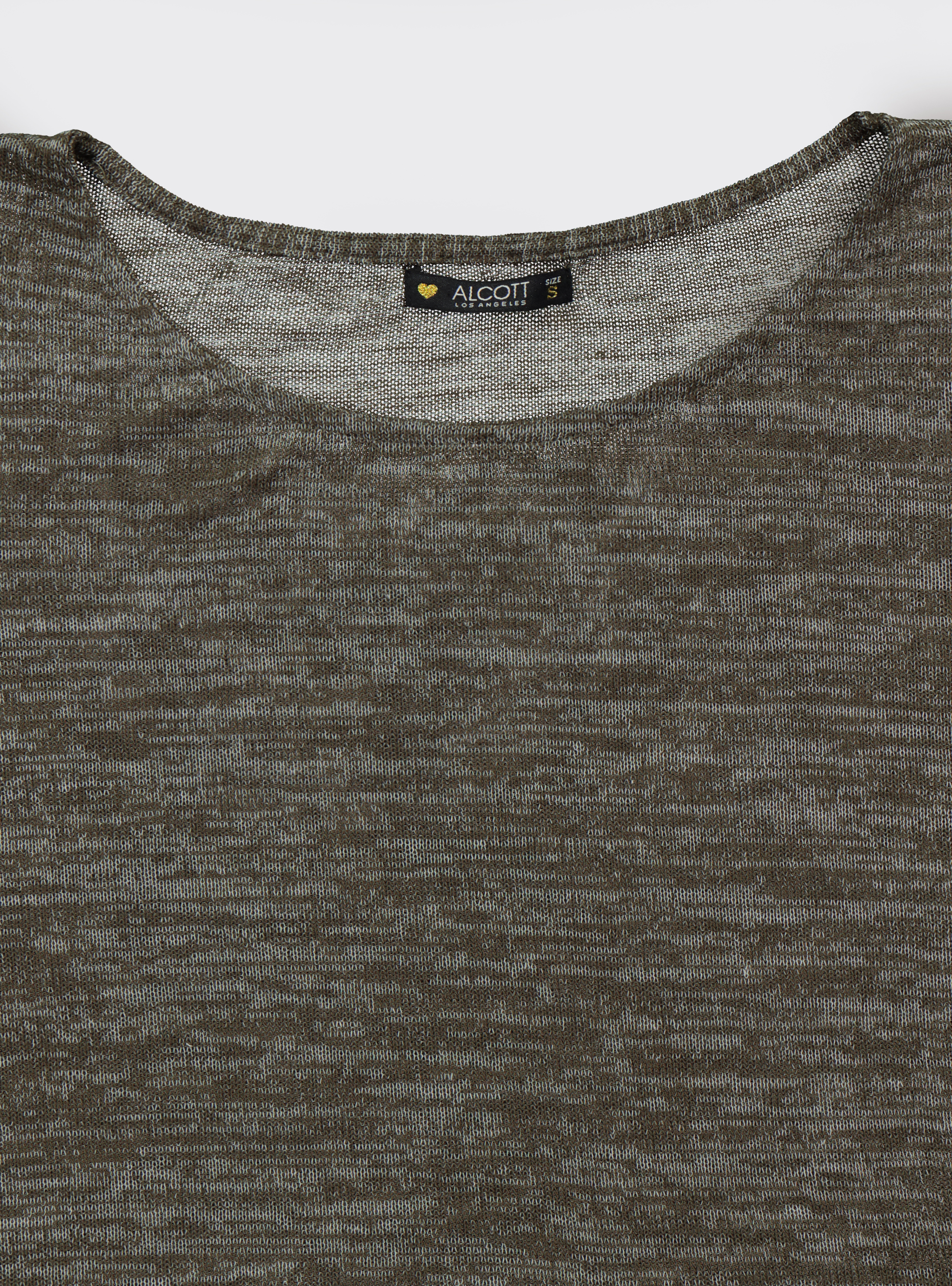 T-shirt scollo largo, KAKI