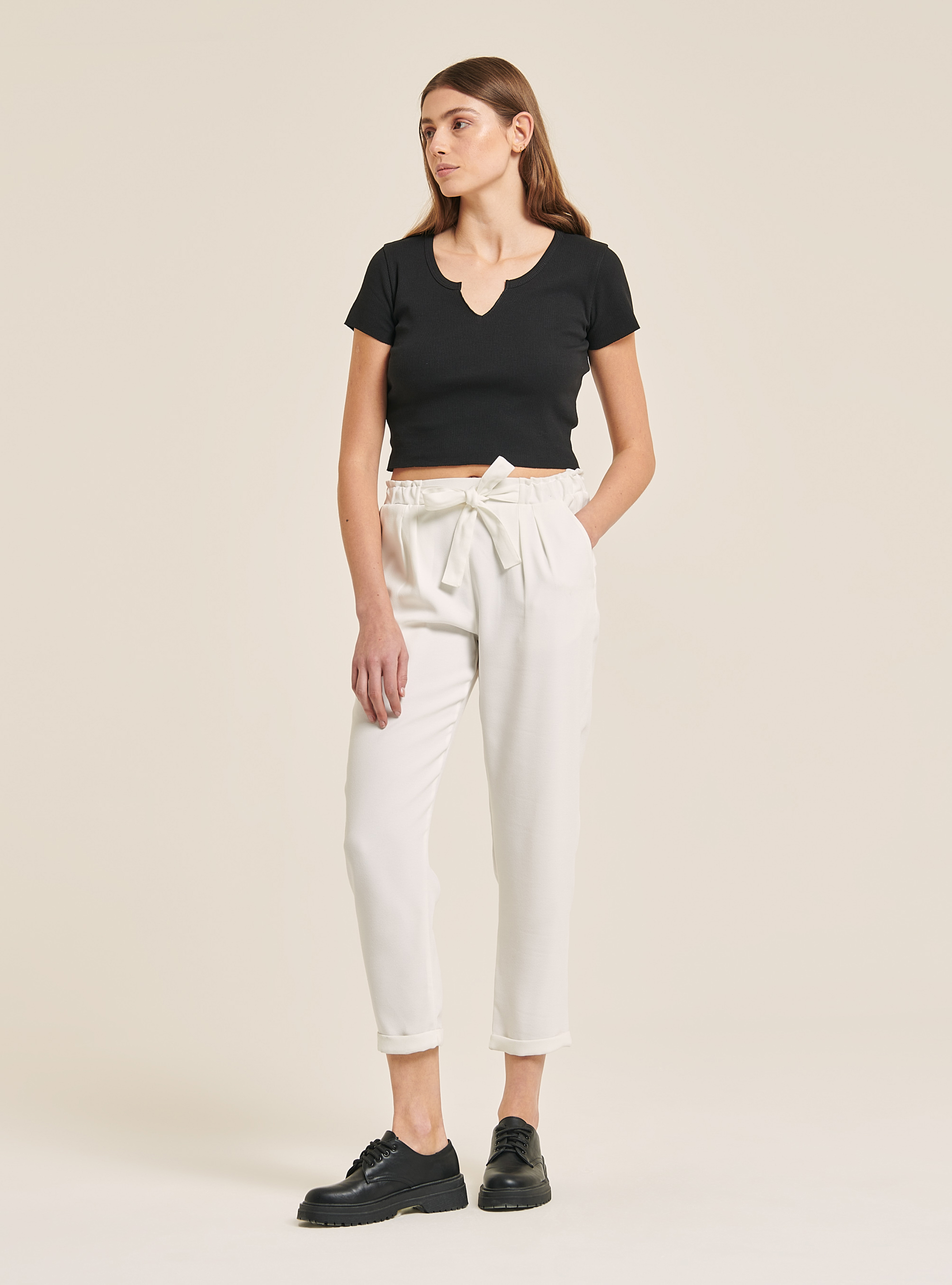 Jogger-Hose mit Riemen, C099 WHITE