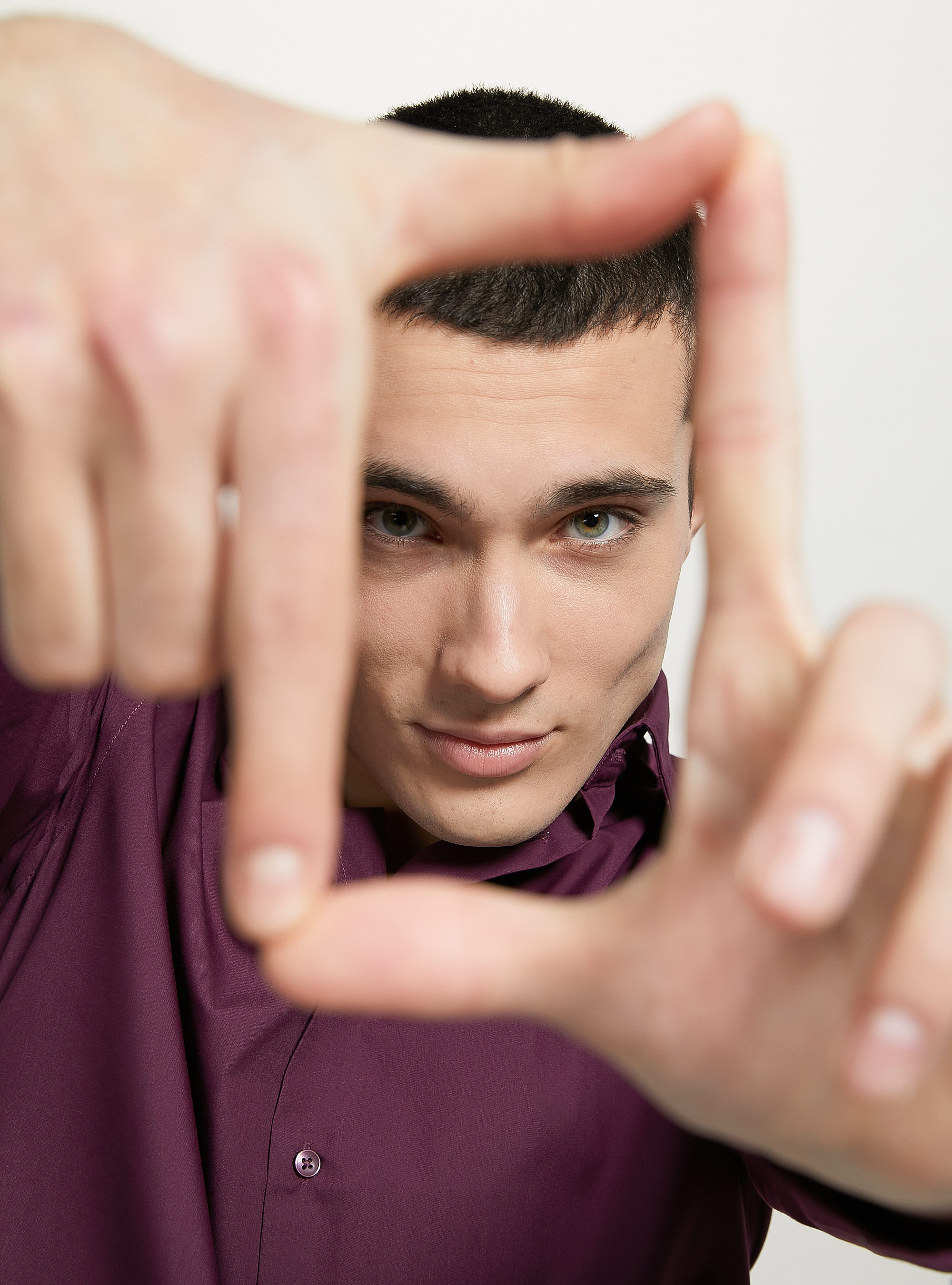 Camisa lisa de manga larga, VI1 VIOLET DARK