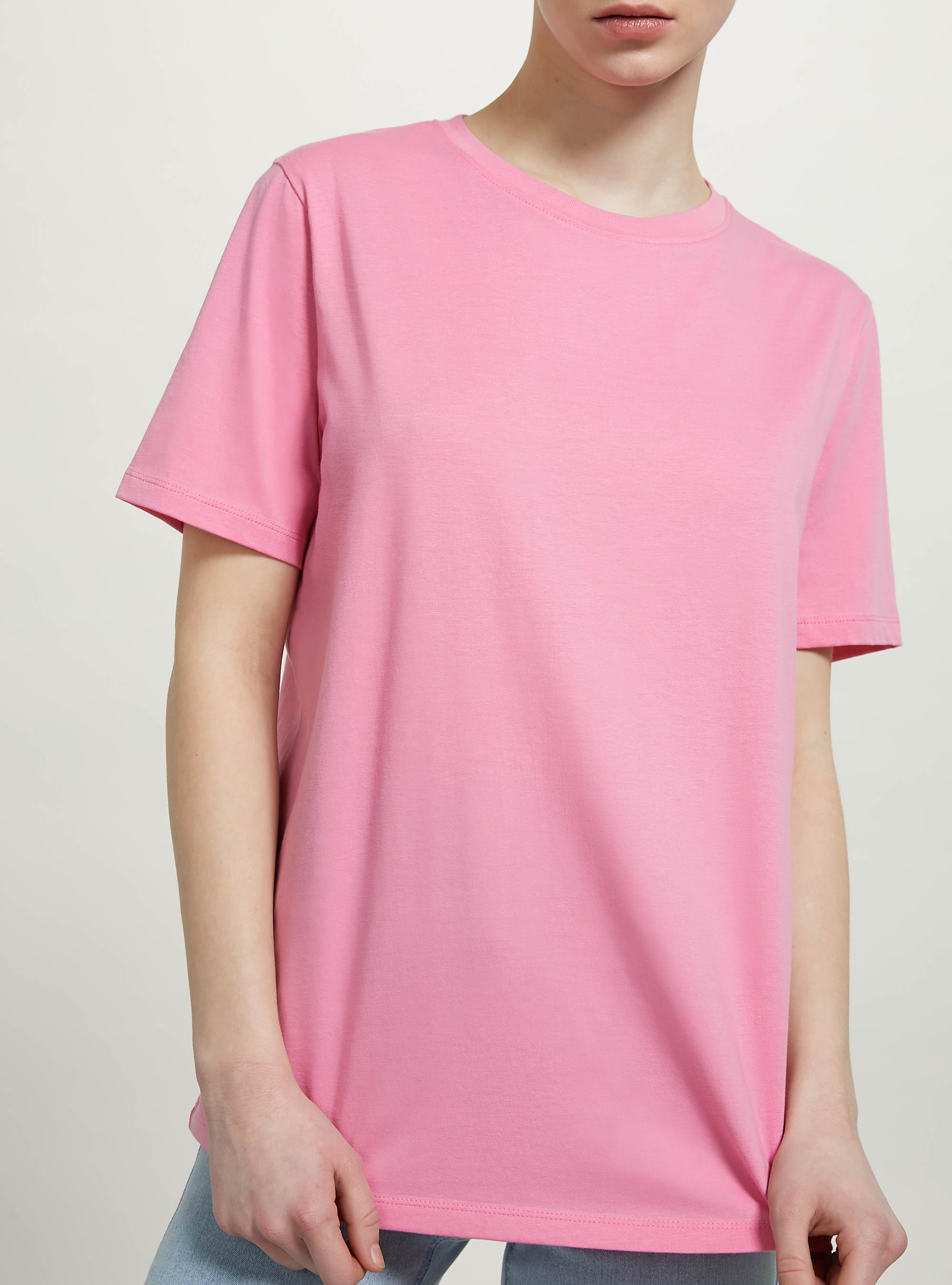 Cotton crew-neck T-shirt, PK2 PINK MEDIUM