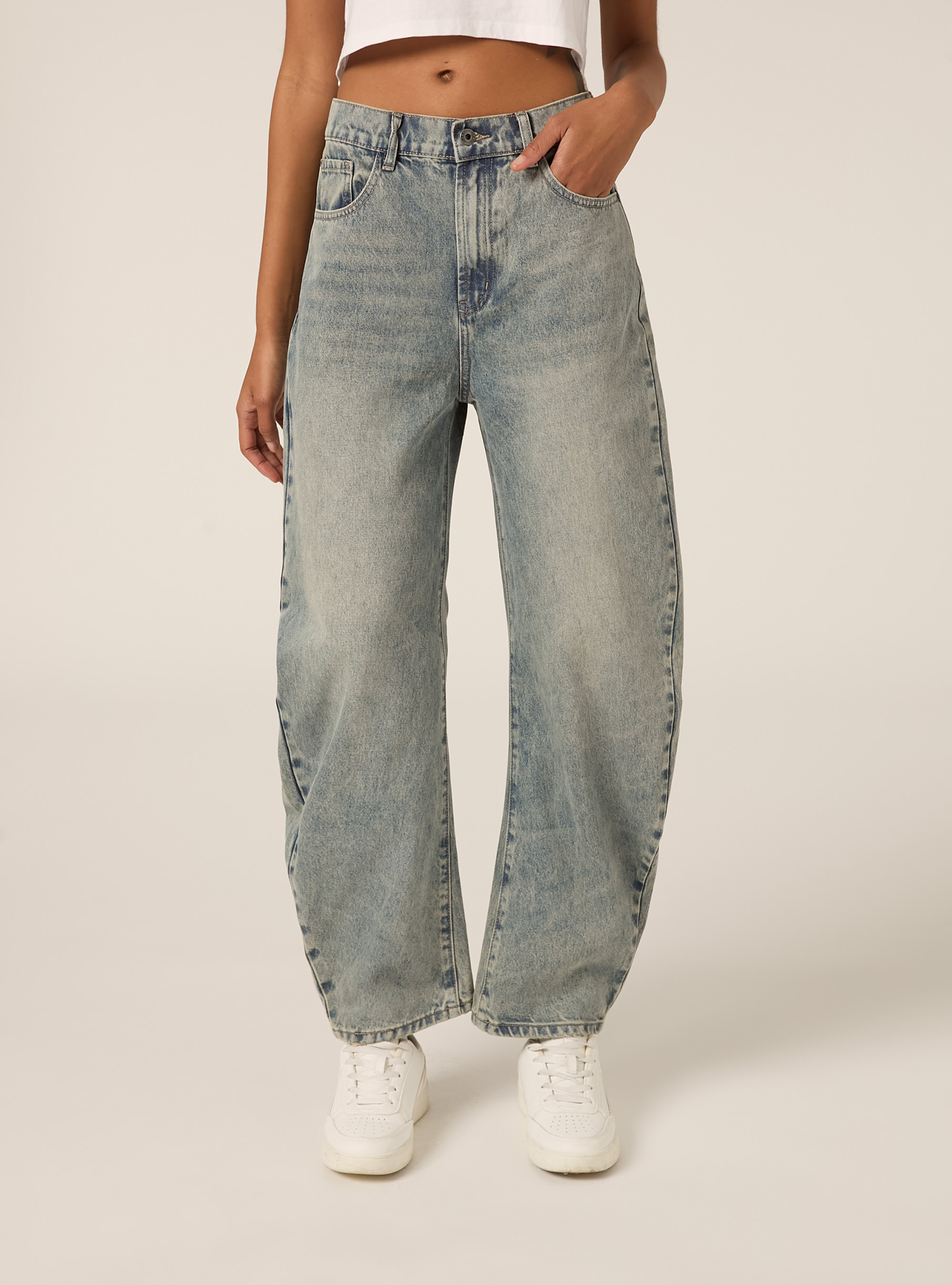 Vaqueros globo, D006 AZURE