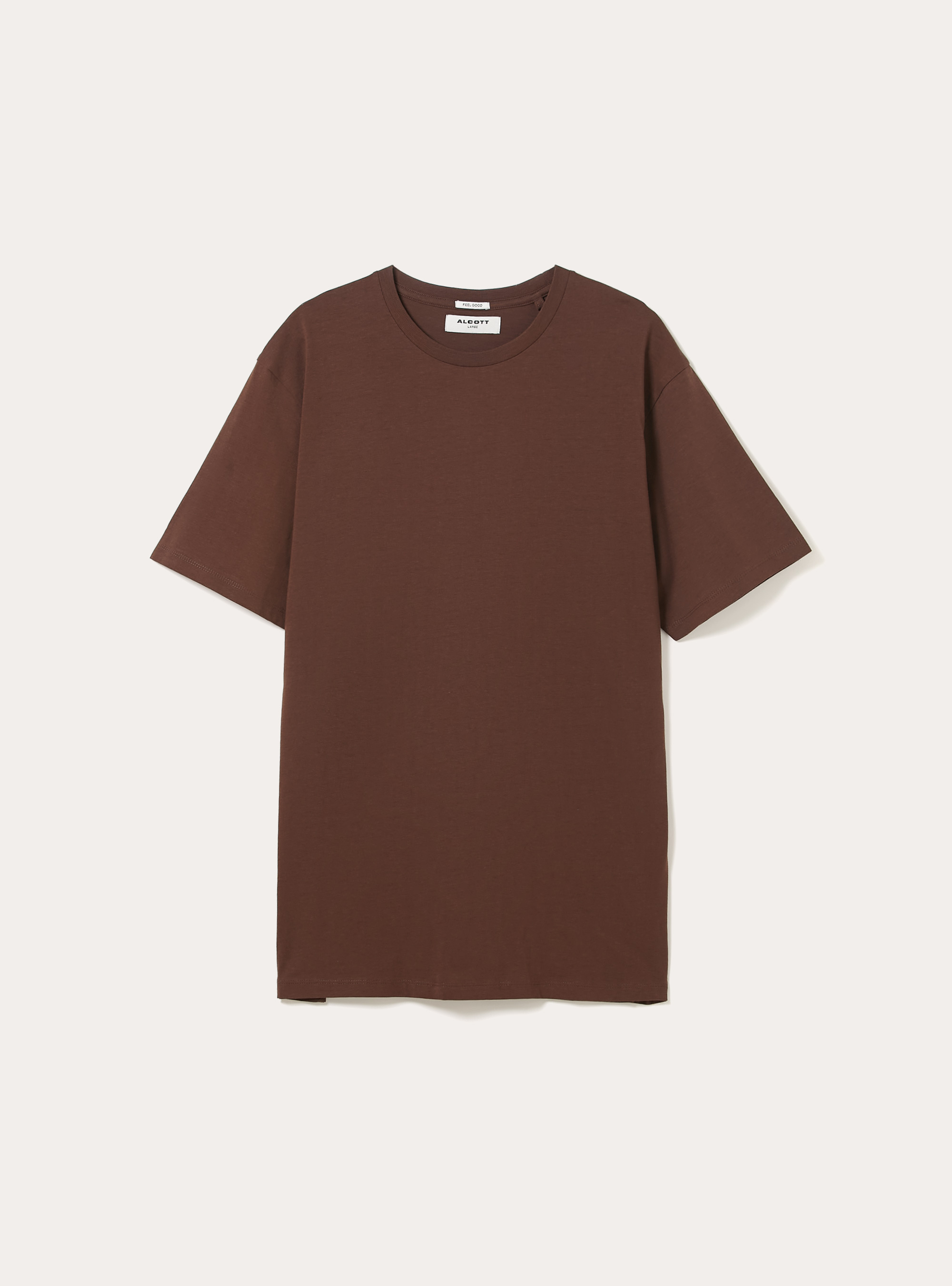 Maglietta basic in cotone, BR1 BROWN DARK