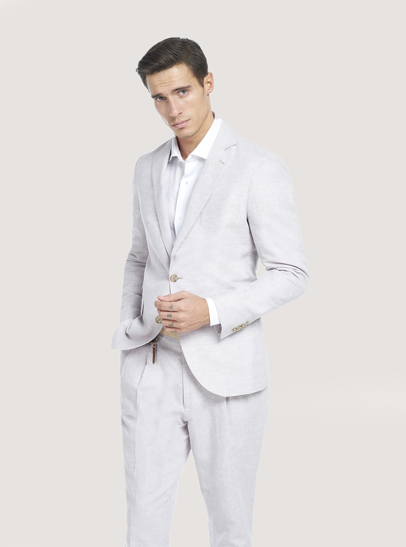 Linen Blend Jacket, SAND